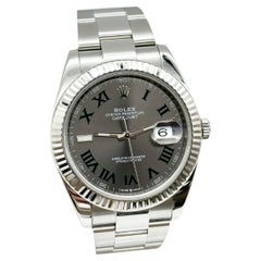Rolex 126334 Datejust 41 Schiefer Wimbledon Zifferblatt Edelstahl 18K Gold Lünette Box