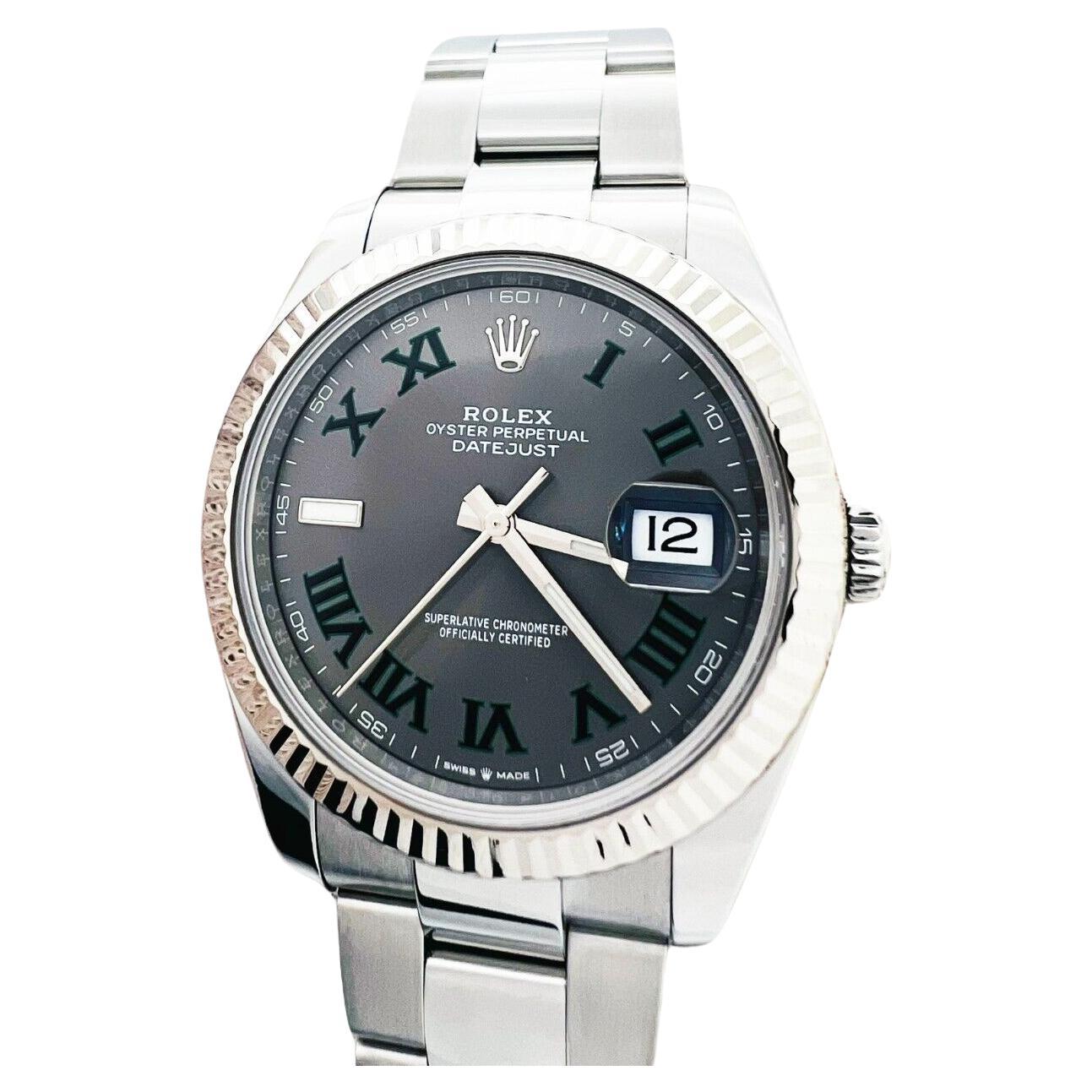 Rolex 126334 Datejust 41 Wimbledon Dial Stainless Steel Box Paper 2021 For Sale