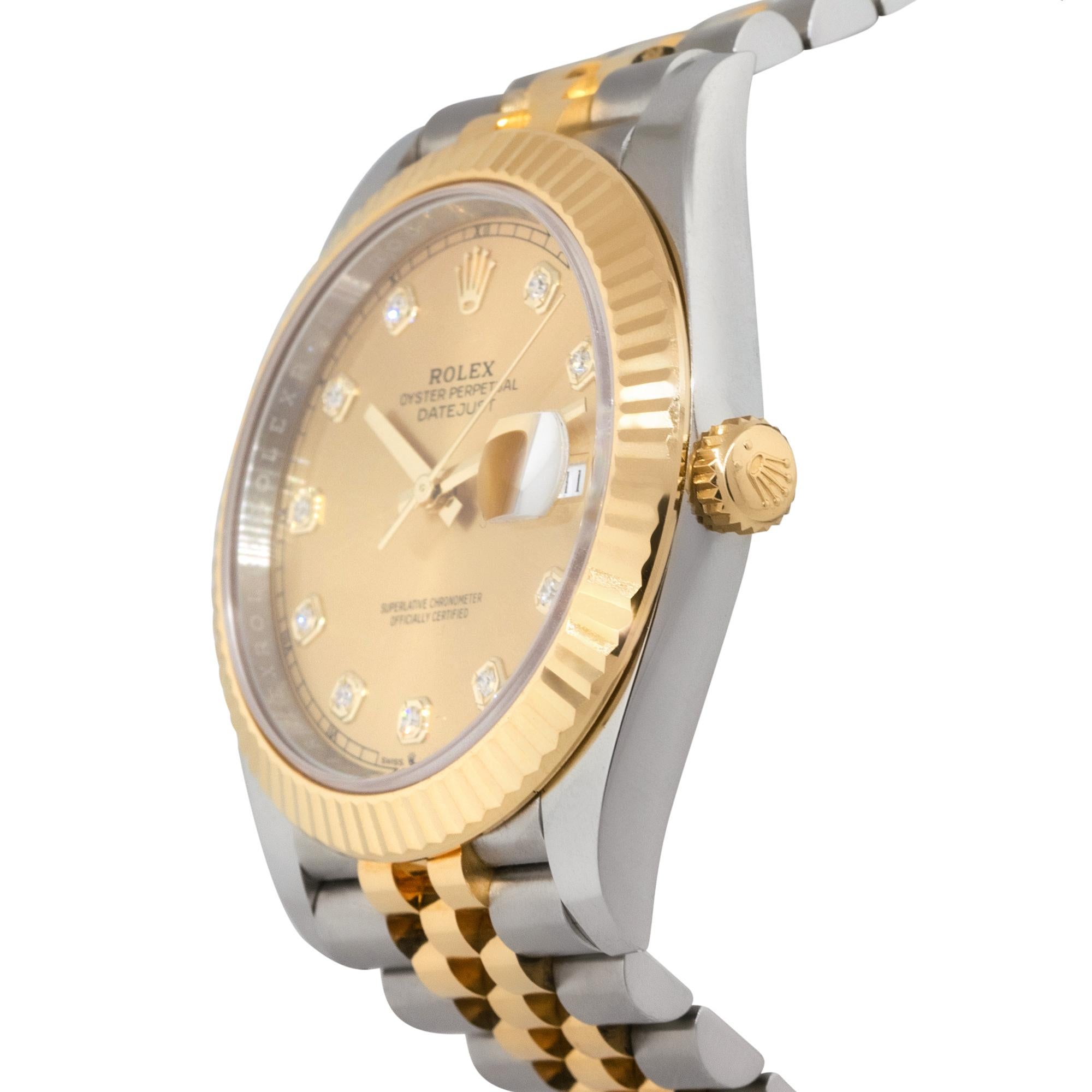 Round Cut Rolex 1265333 Datejust Two Tone Diamond Dial Watch