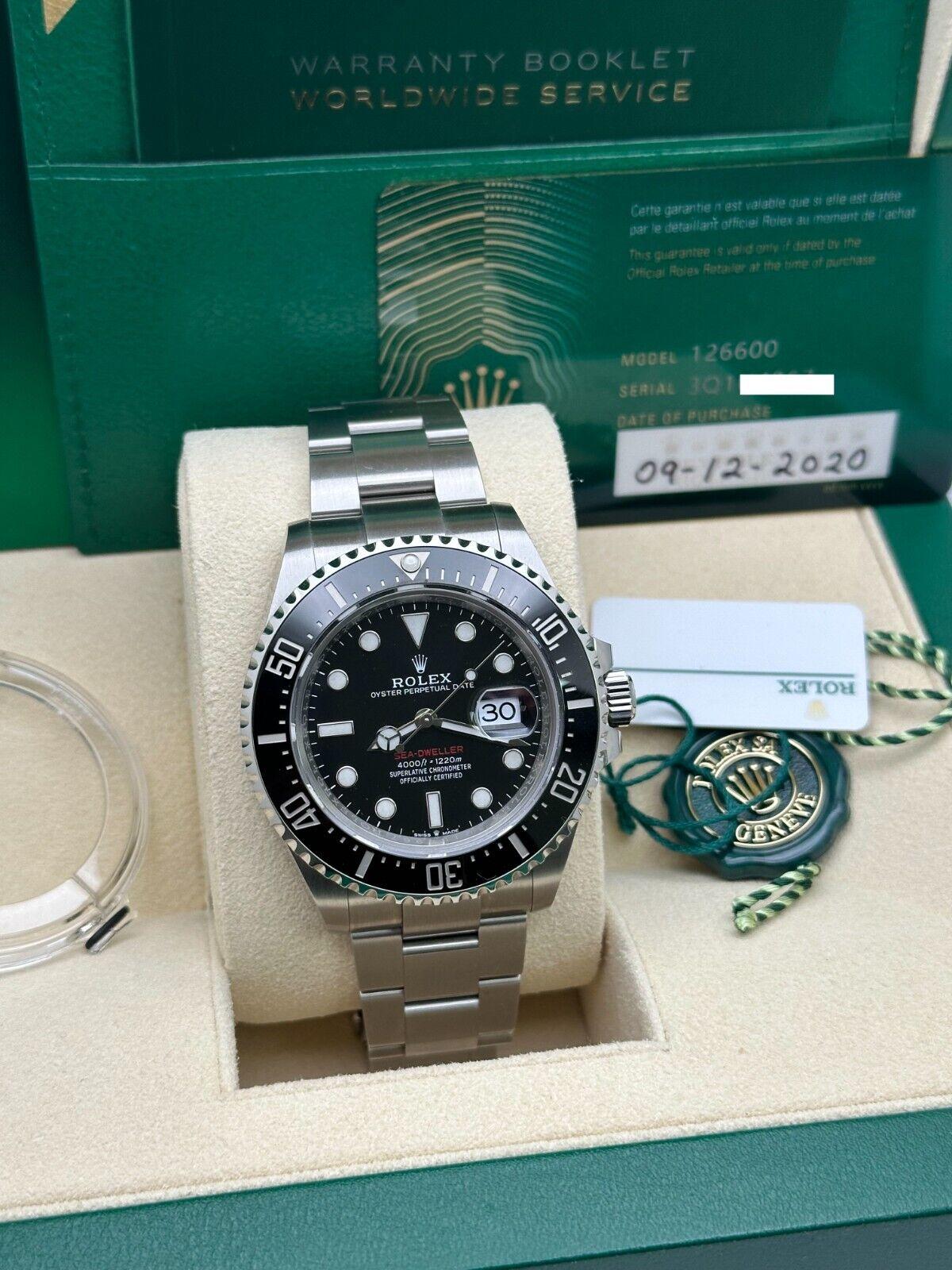 Rolex 126600 RED LETTER Sea Dweller Schwarz Keramik Edelstahl Box Papier 2020 4