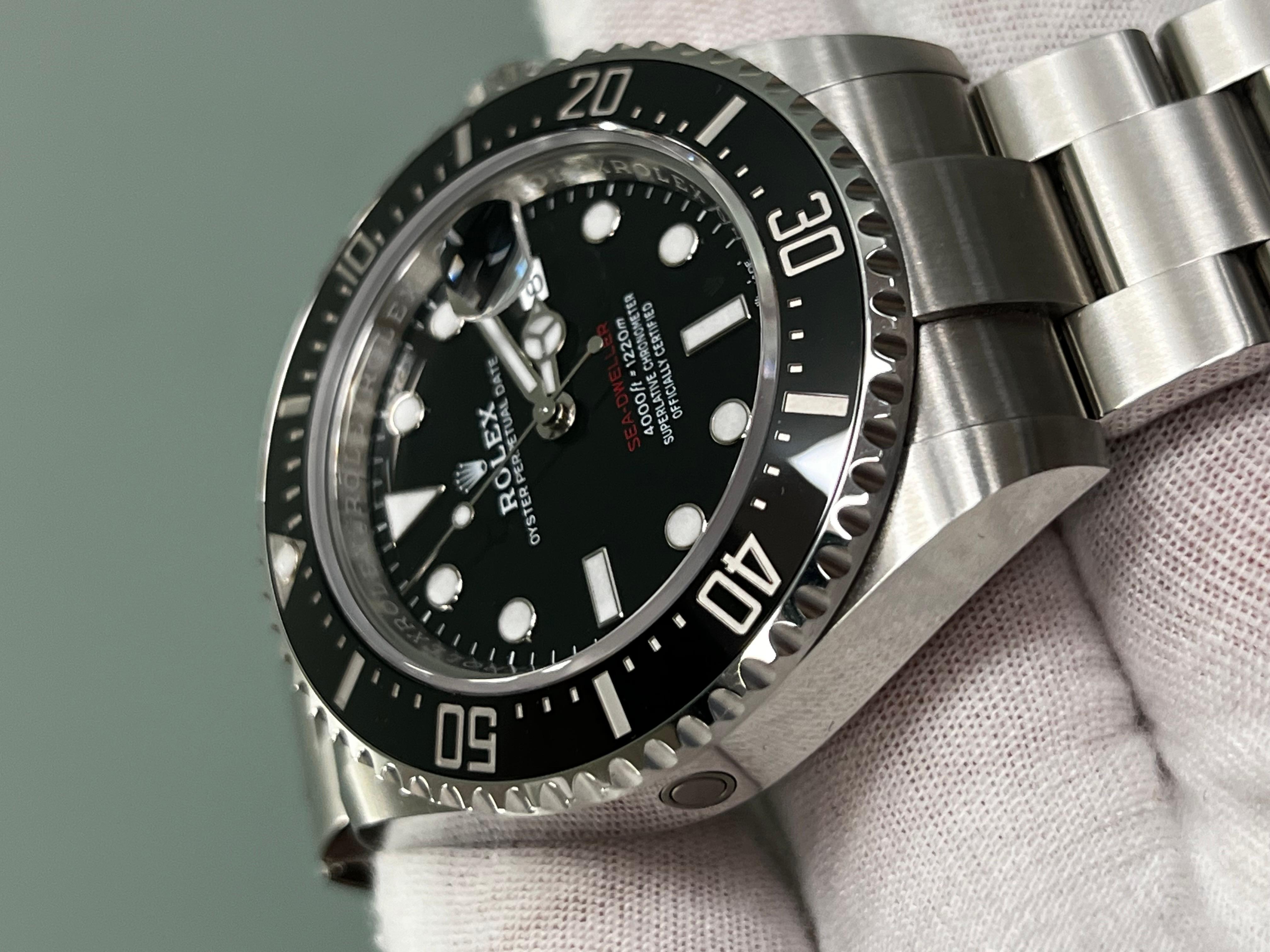 Rolex 126600 Red Sea Dweller Schwarz Keramik Edelstahl Box Papier 2023 4
