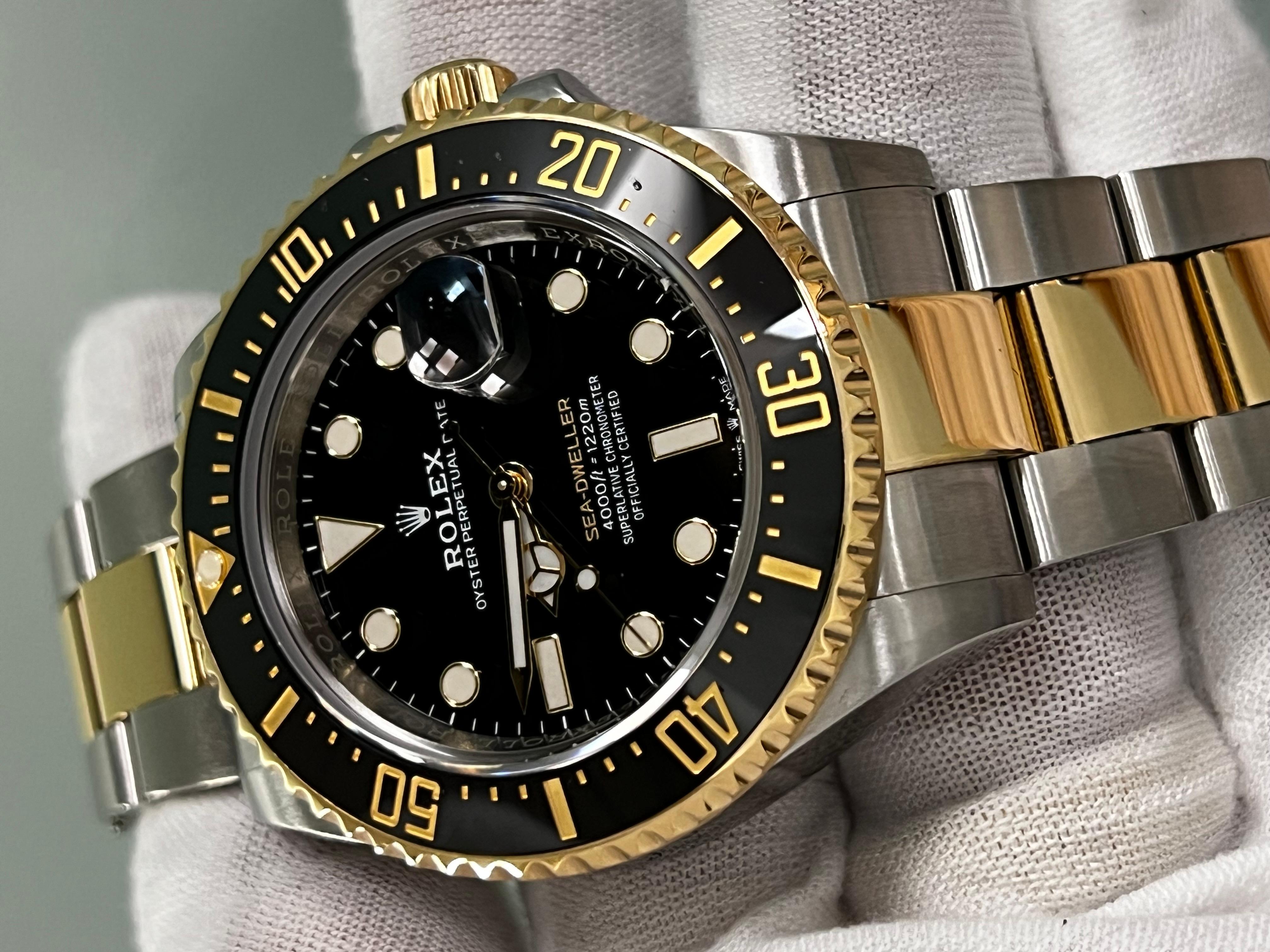Rolex 126603 Sea Dweller Cerámica Negra Oro Amarillo 18K Caja Acero Inoxidable 6