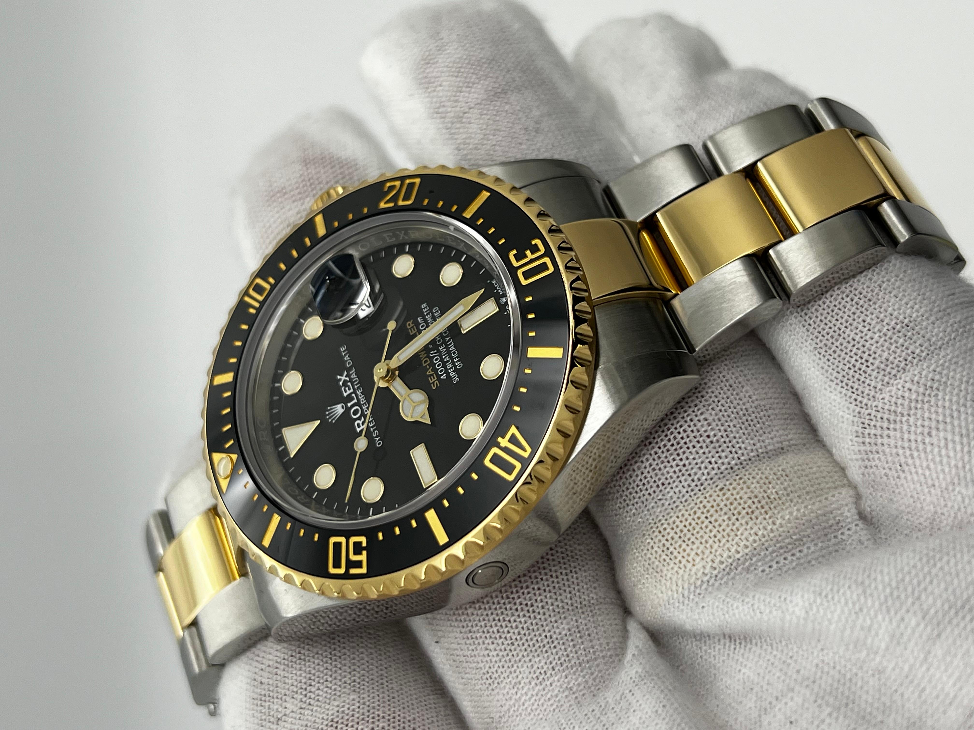 Rolex 126603 Sea Dweller Cerámica Negra Oro Amarillo 18K Caja Acero Inoxidable 1