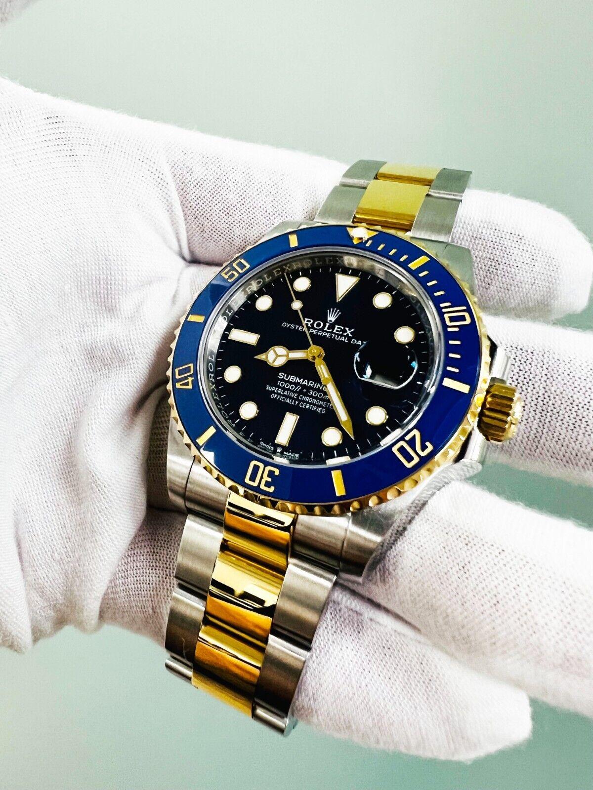 Rolex 126613LB Submariner 41mm Blue Ceramic 18K Yellow Gold Steel Box Paper 2022 For Sale 5