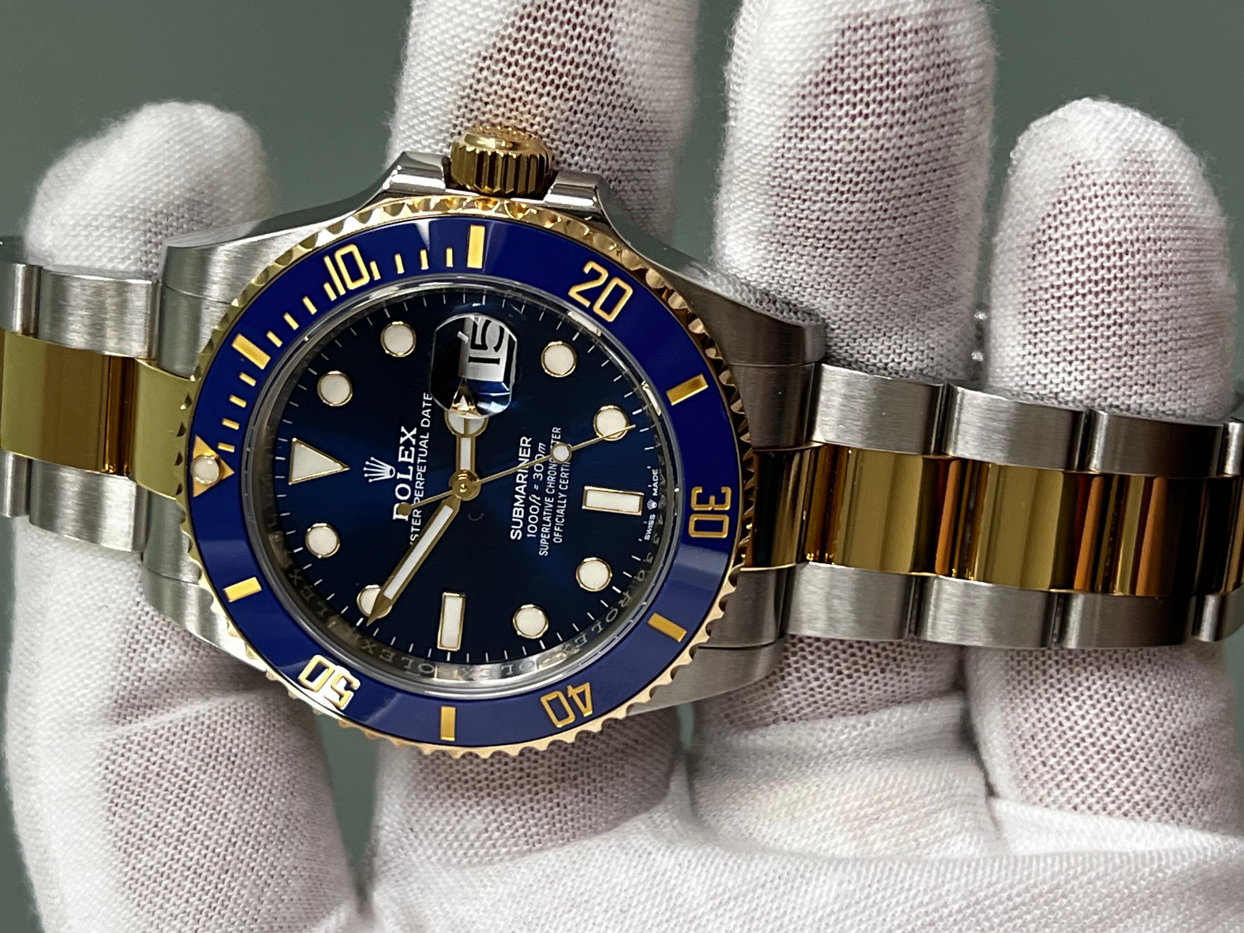 Rolex 126613LB Submariner 41mm Blau Keramik 18K Gelbgold Stahl Box Papier 1