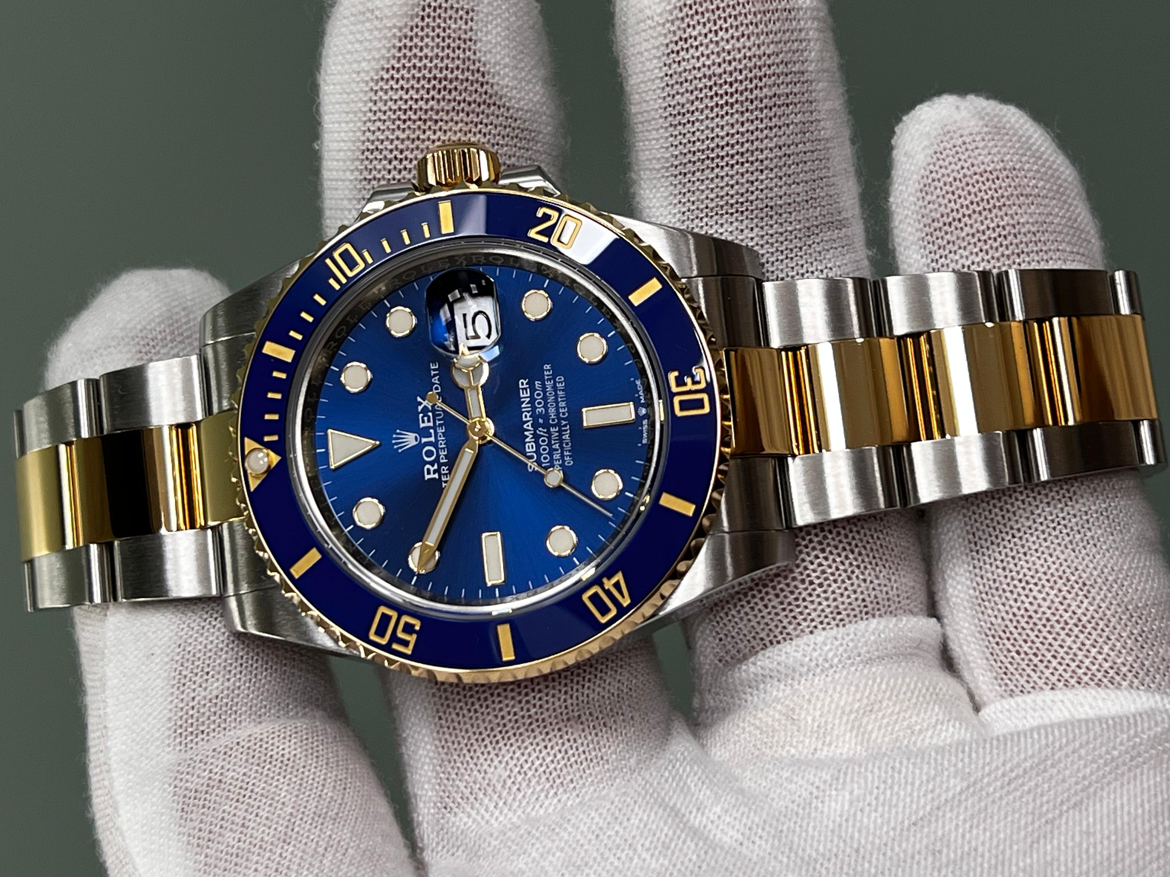 Rolex 126613LB Submariner 41mm Blau Keramik 18K Gelbgold Stahl Box Papier 2
