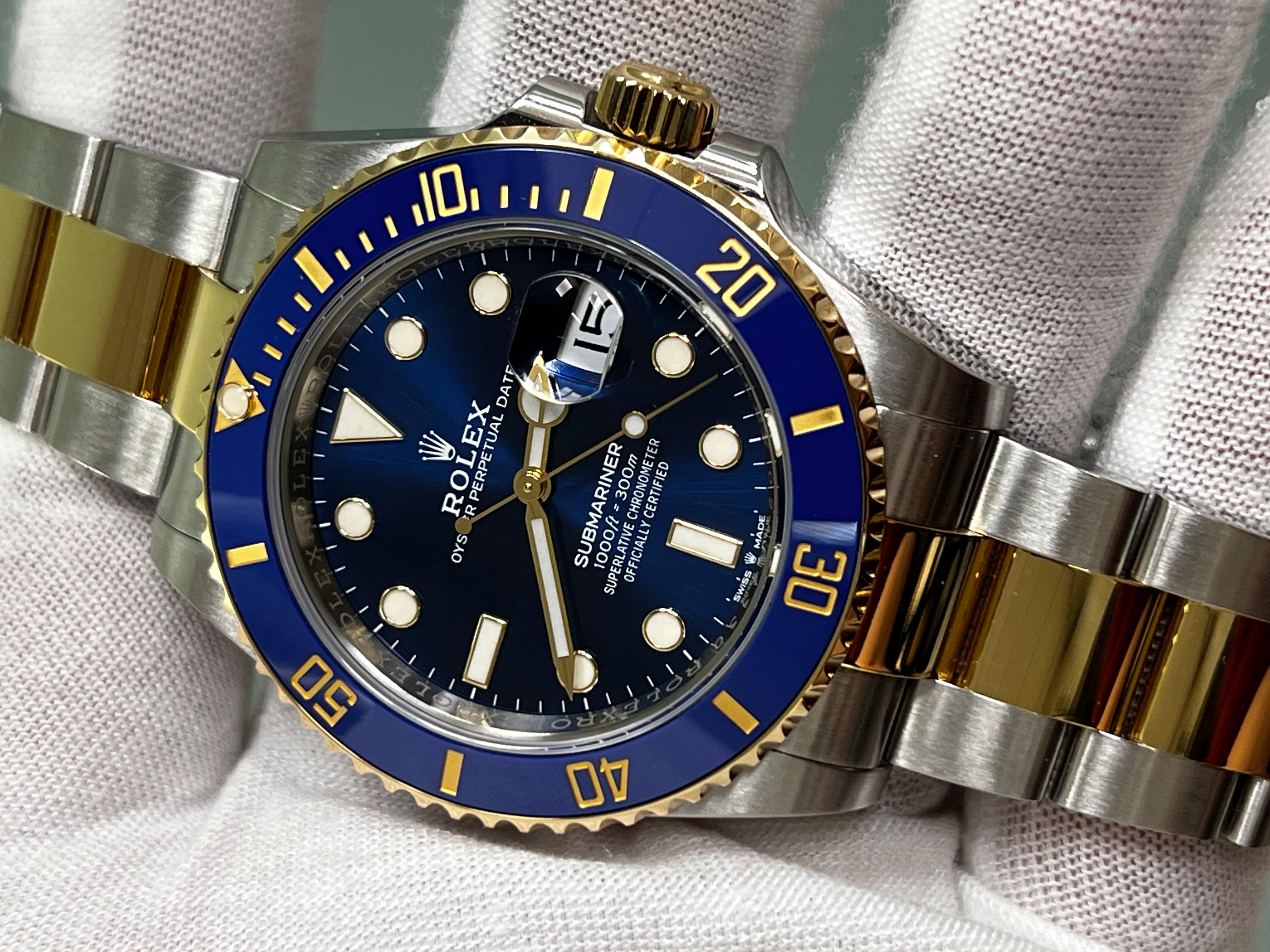 Rolex 126613LB Submariner 41mm Blau Keramik 18K Gelbgold Stahl Box Papier 4