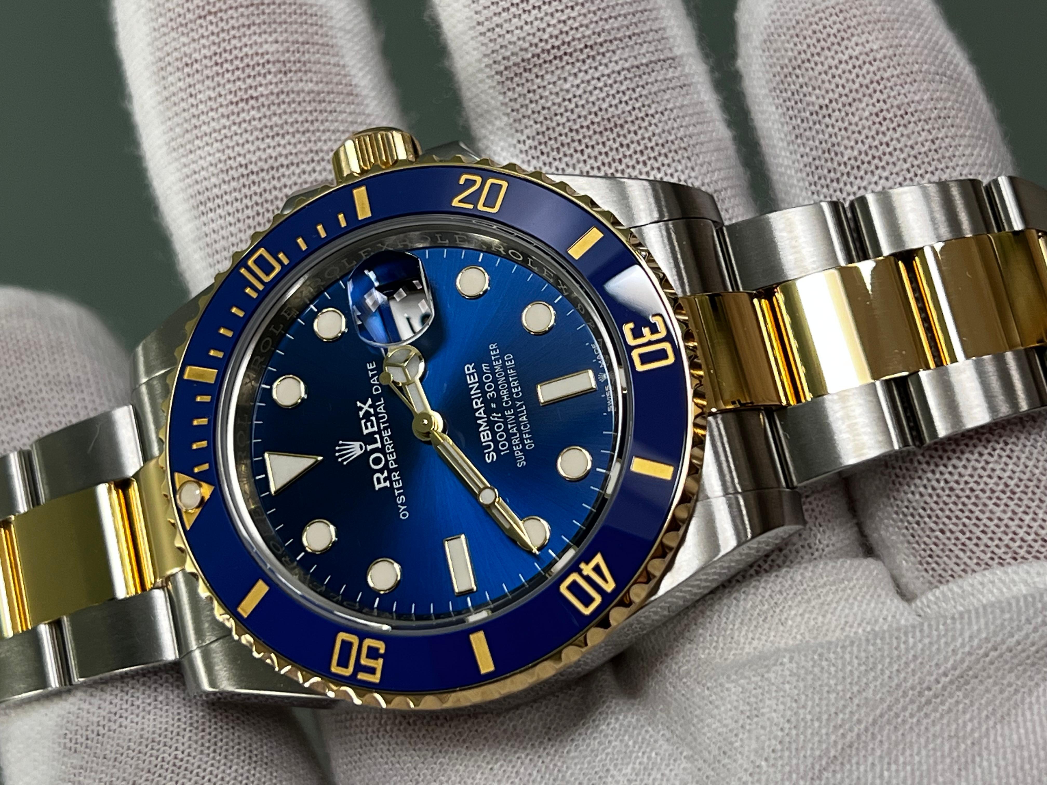 Rolex 126613LB Submariner 41mm Blau Keramik 18K Gelbgold Stahl Box Papier 5