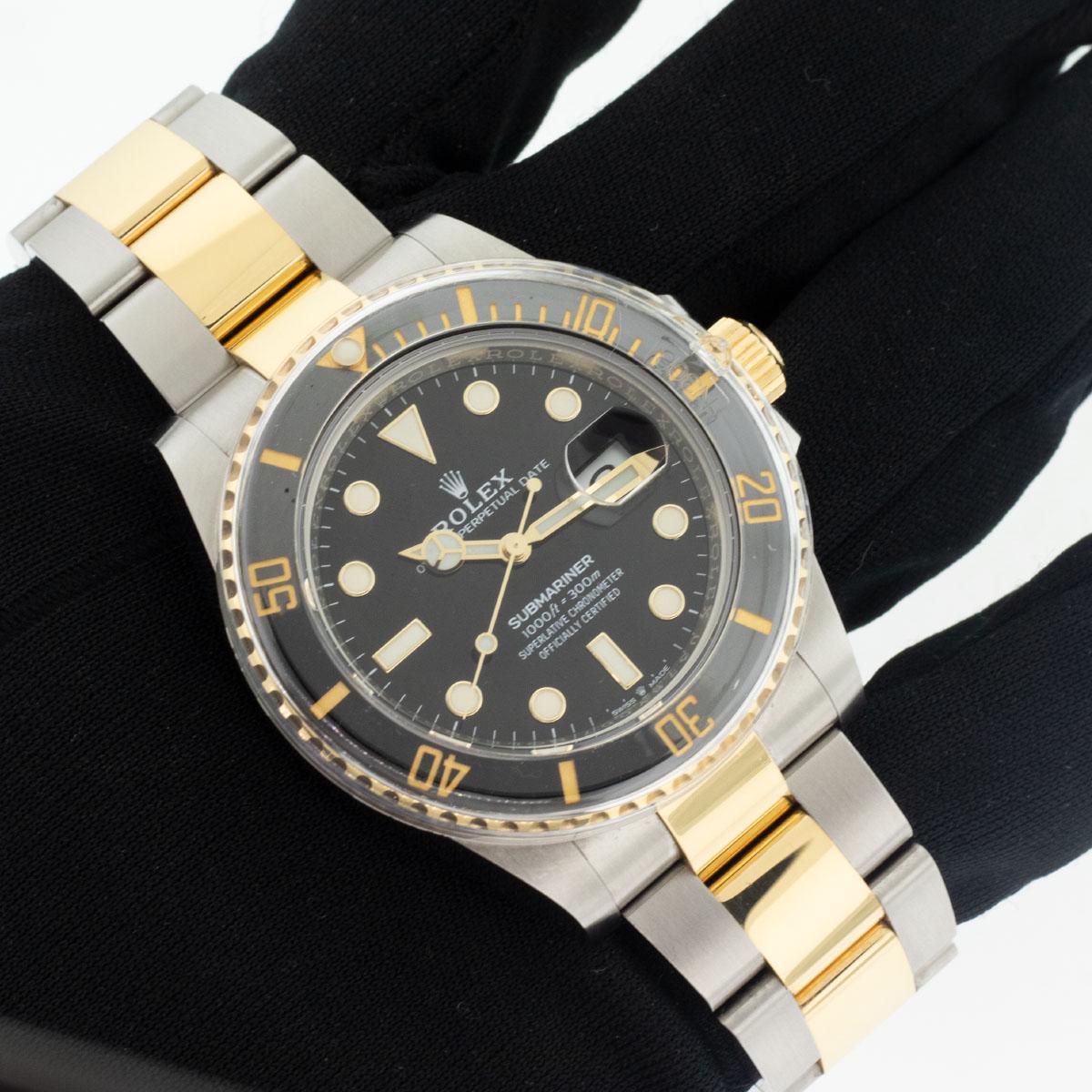 Women's or Men's Rolex 126613LN Submariner Two Tone Black Dial Watch For Sale