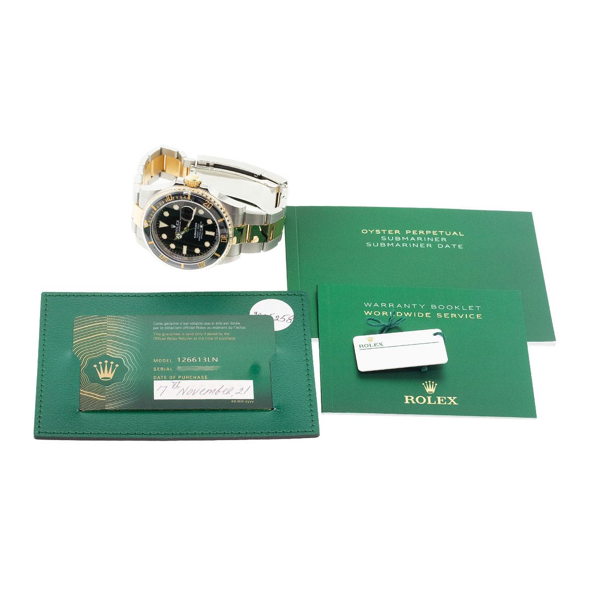 Rolex 126613LN Submariner Two Tone Black Dial Watch For Sale 1