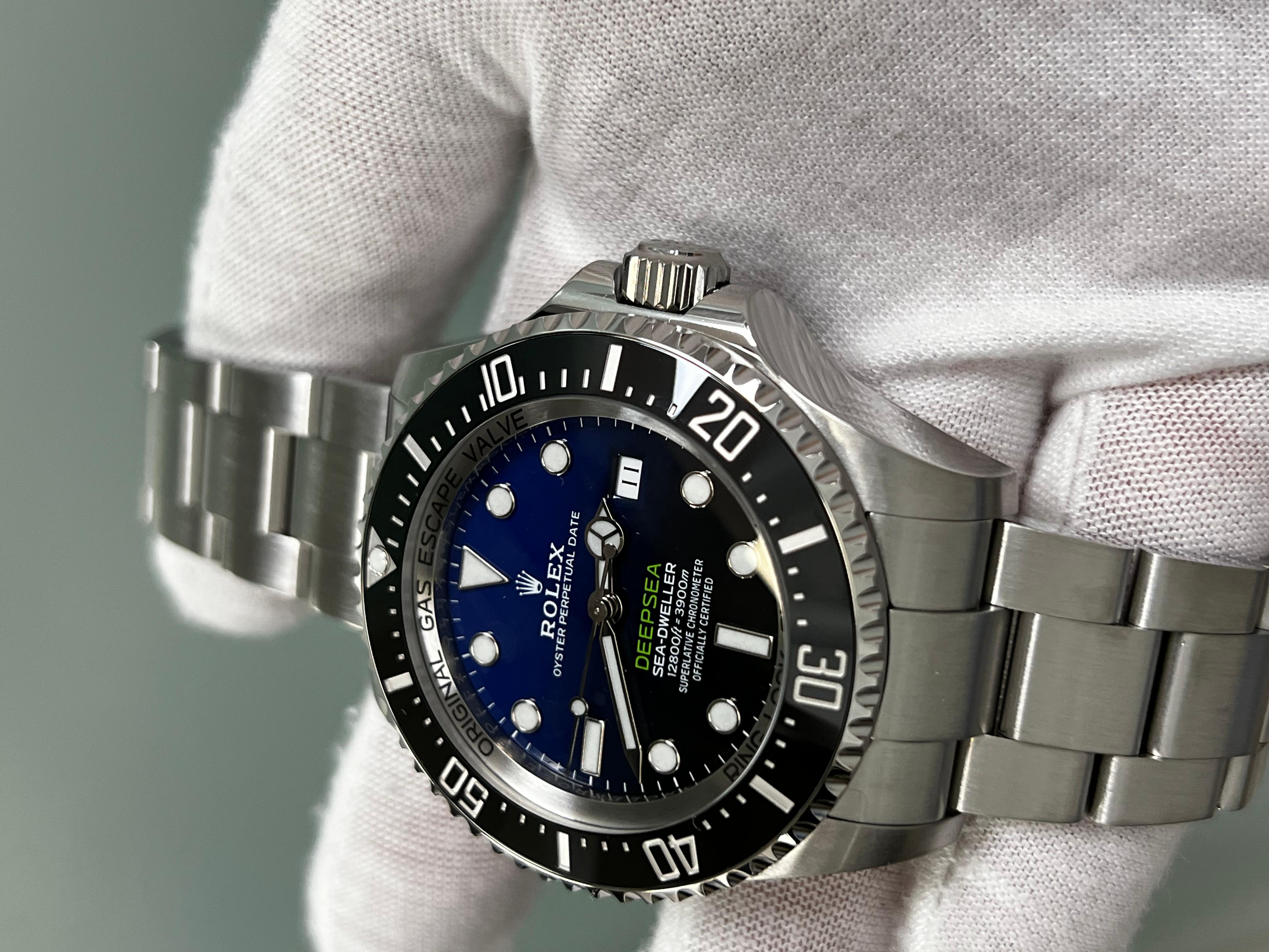 De los hombres Rolex Deepsea Sea Dweller 126660 Negro Azul James Cameron Acero Caja Papel 2021