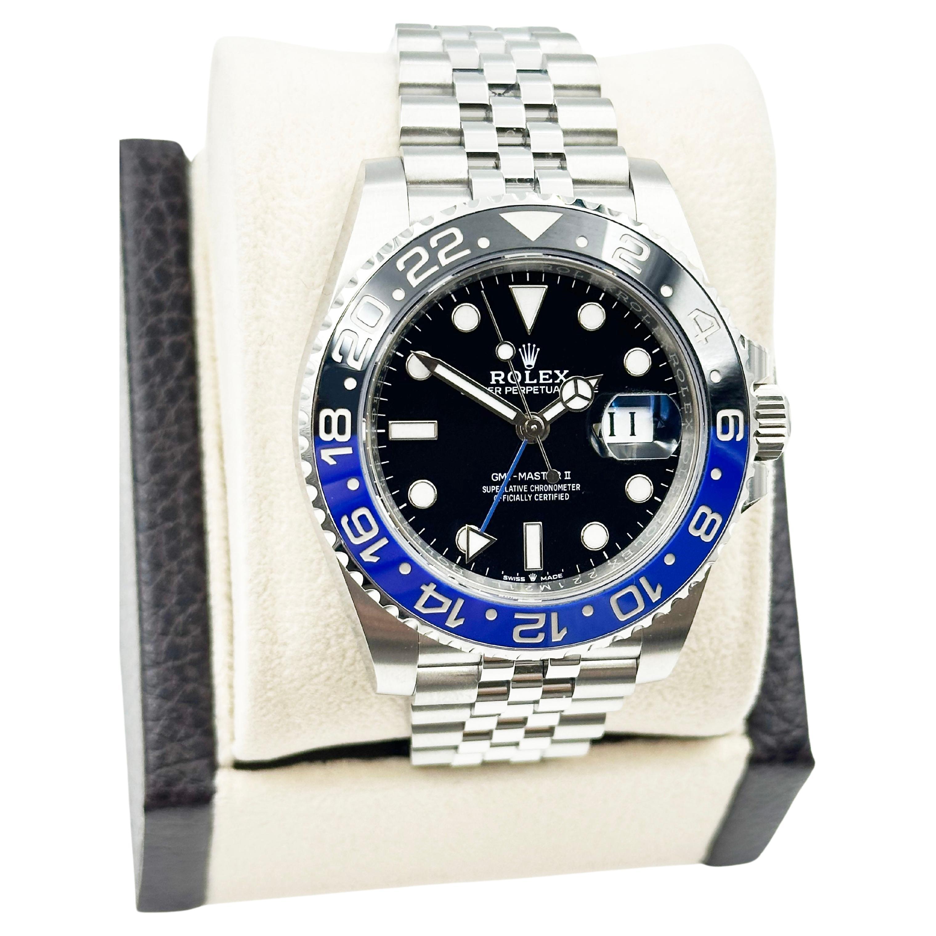 Rolex 126710 GMT Master II Batgirl Black Blue Ceramic Stainless Box Paper 2023