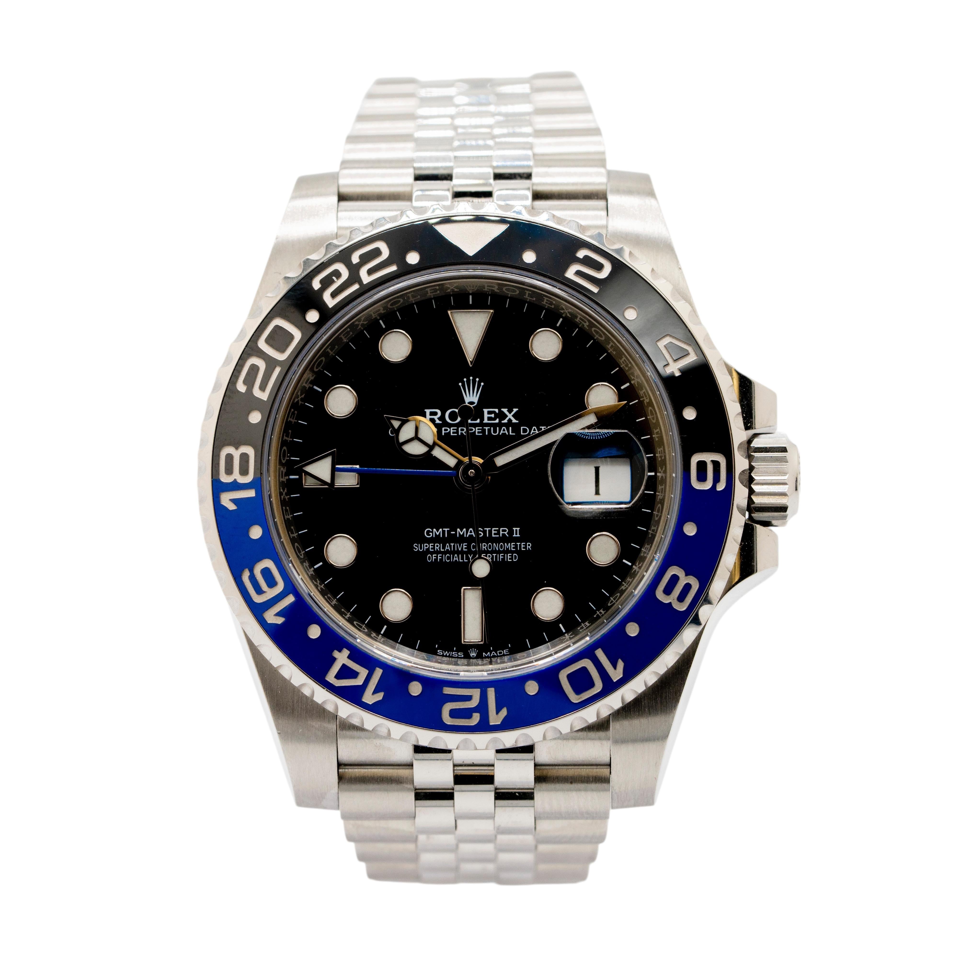 Exuding sophistication and functionality, the Rolex GMT-Master II 126710BLNR, affectionately known as the 