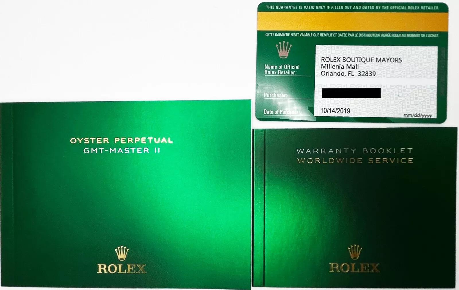 Rolex 126710BLNR GMT Master II Batgirl Schwarz Blaue Lünette Edelstahl Box Papier 2