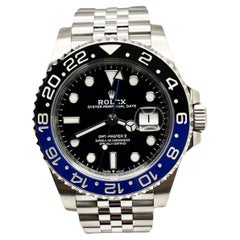 Rolex 126710BLNR GMT Master II Batgirl, lunette noire bleue, boîte en acier inoxydable, papier d'origine