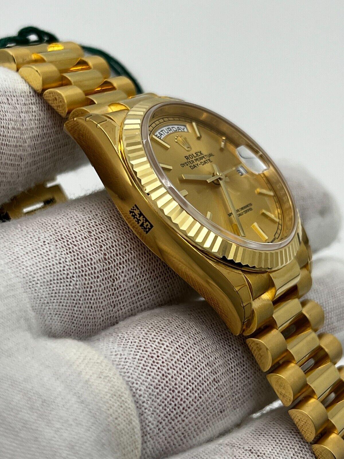 Rolex 128238 36mm Champagner-Zifferblatt 18K Gelbgold Box Papier 2022 FULL STICKERS 1