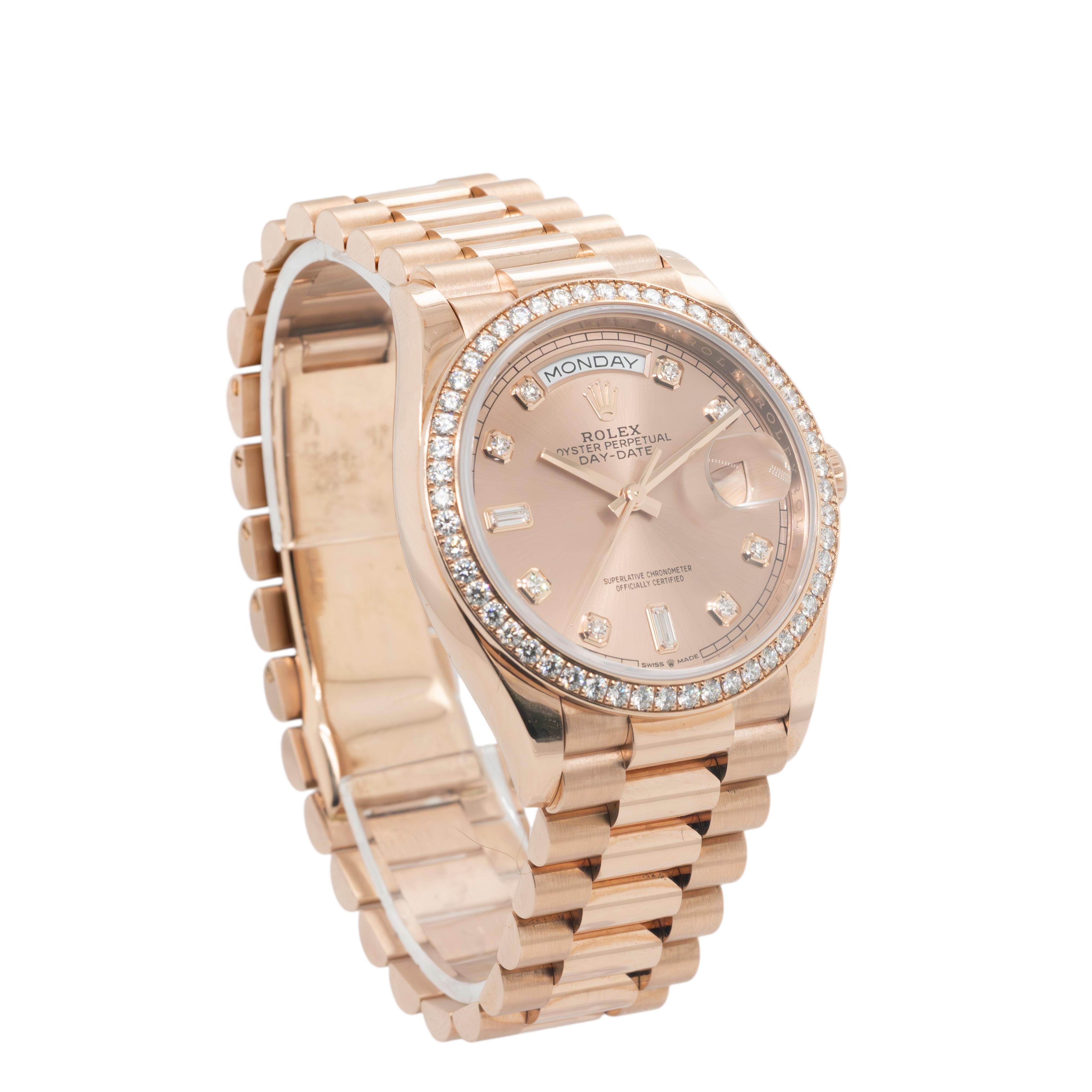 Rolex 128345RBR Day-Date 36mm All Factory Diamant-Zifferblatt und Lünette (Rundschliff) im Angebot