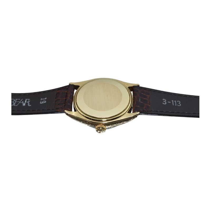 Rolex 14 Karat Solid Gold Watch with Original Dial and Machined Bezel from 1962 1