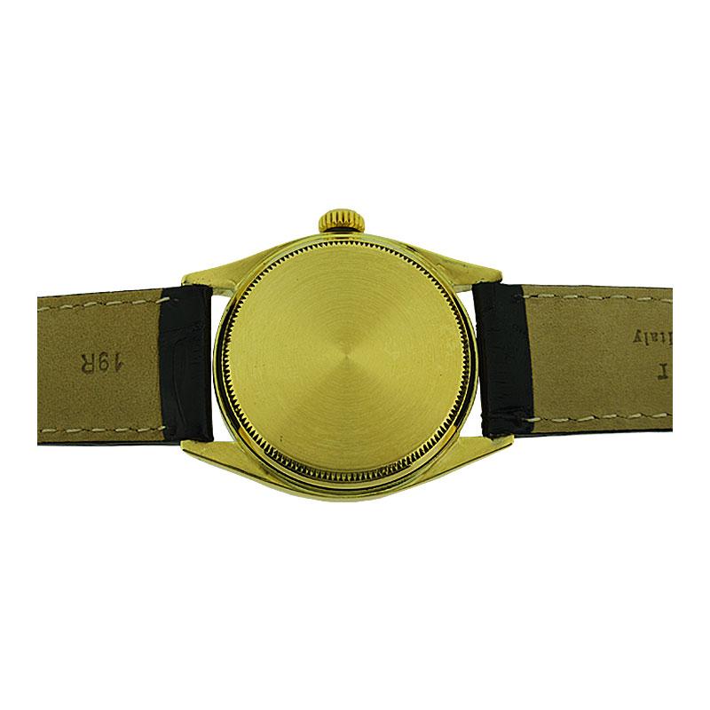 Rolex 14 Karat Yellow Gold Wristwatch with Rare Sharks Tooth Markers 5