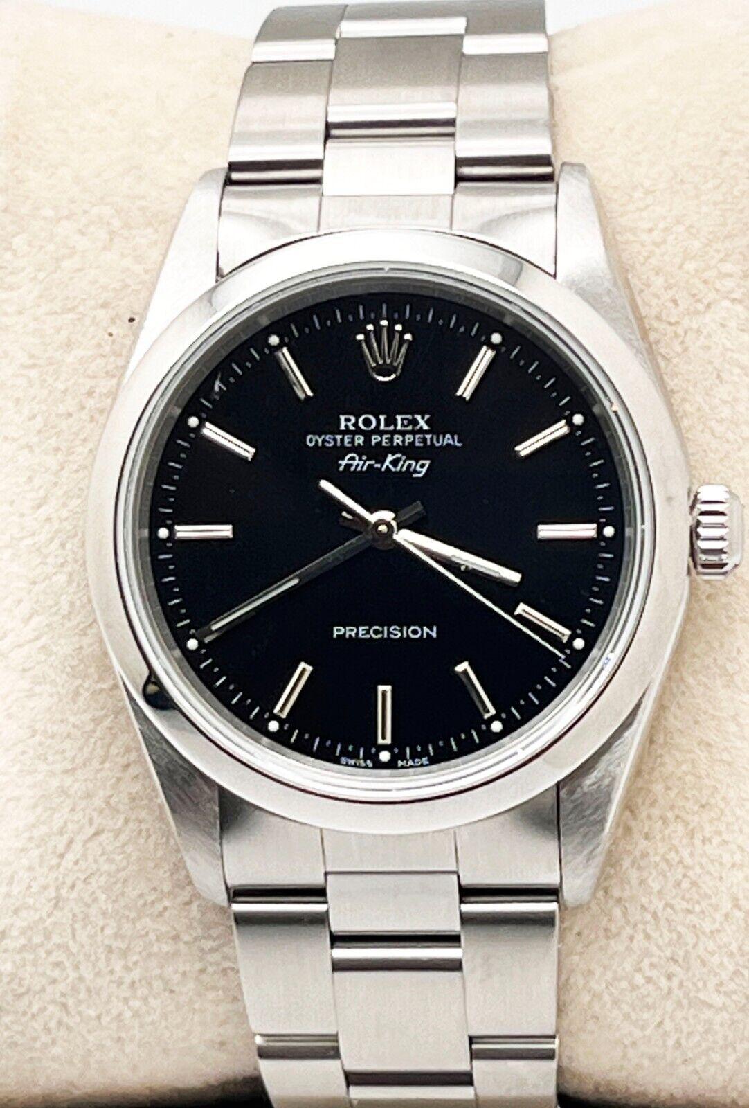 Rolex 14000 Air King 34mm Schwarzes Zifferblatt aus Edelstahl 2