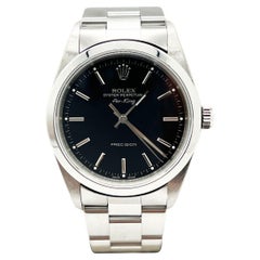 Rolex 14000 Air King 34mm Schwarzes Zifferblatt aus Edelstahl