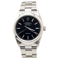 Rolex 14000 Air King 34mm Schwarzes Zifferblatt aus Edelstahl
