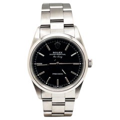 Rolex 14000 Air King Black Dial, boîte en acier inoxydable et papier de service