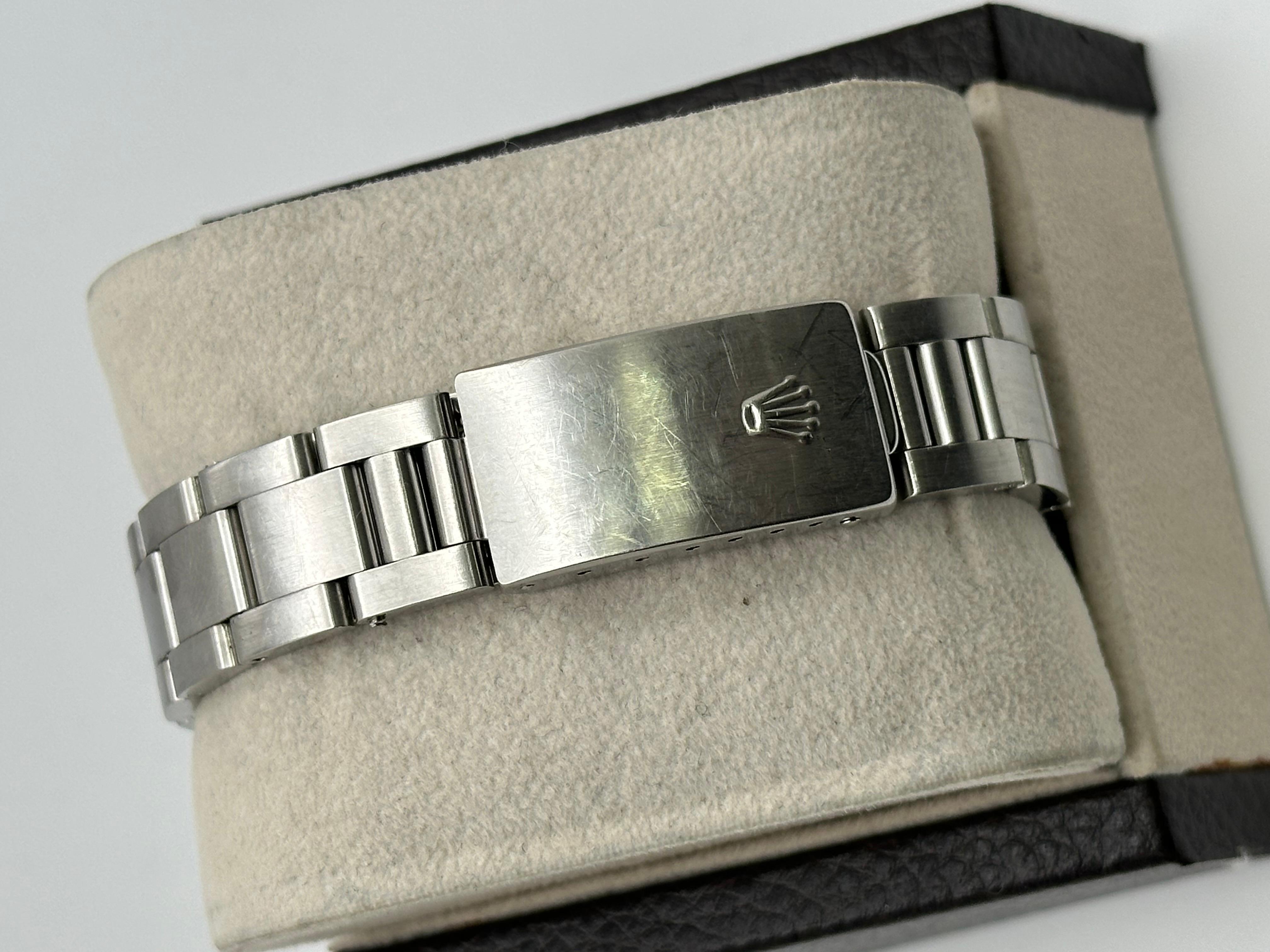 Rolex 14000 Air King Silver Rare Dominos Dial Stainless Steel Box Paper 3