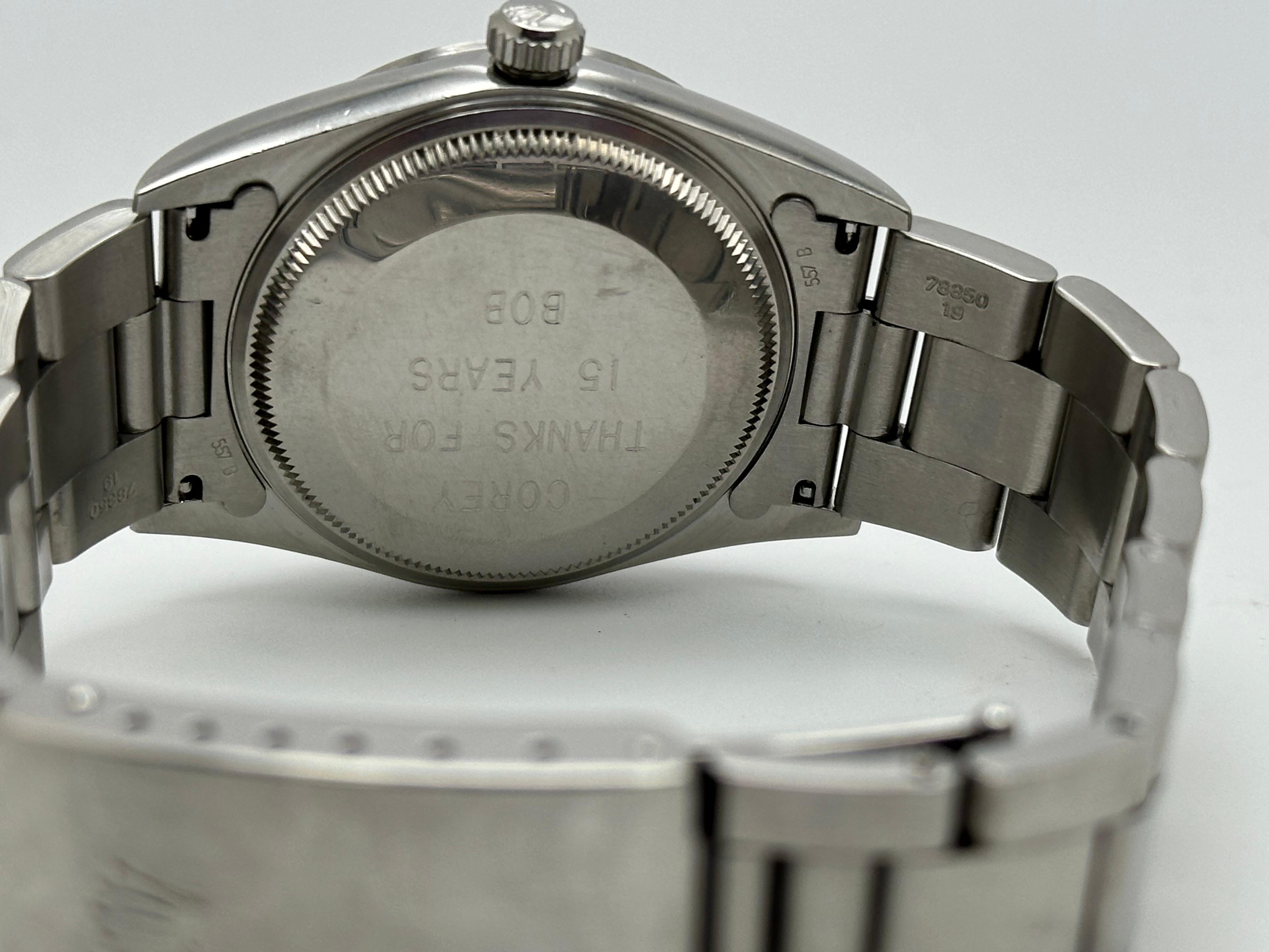 Rolex 14000 Air King Silver Rare Dominos Dial Stainless Steel Box Paper 4