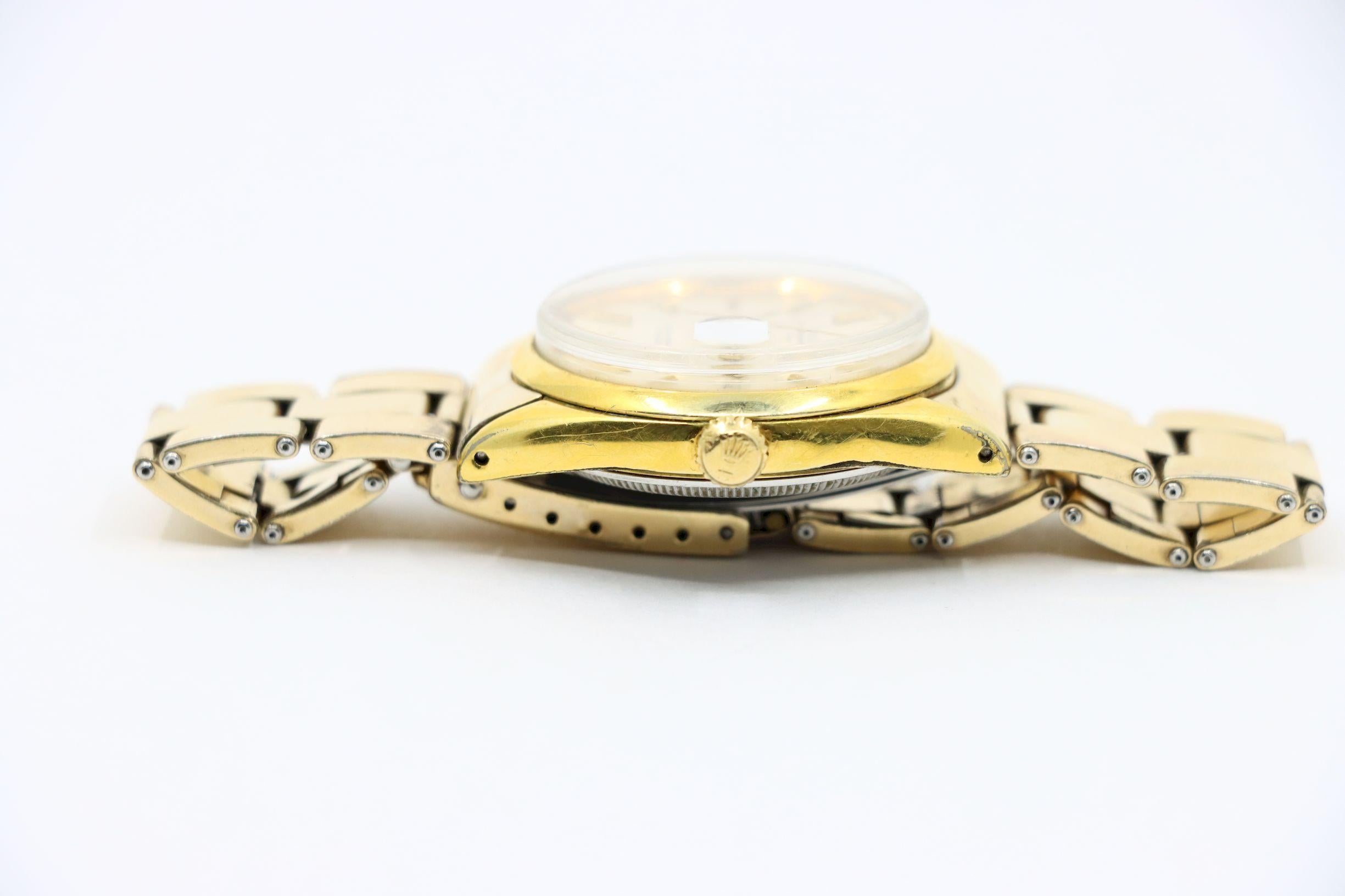 Rolex Oyster Perpetual Datejust con carica in oro 14 carati in vendita 7