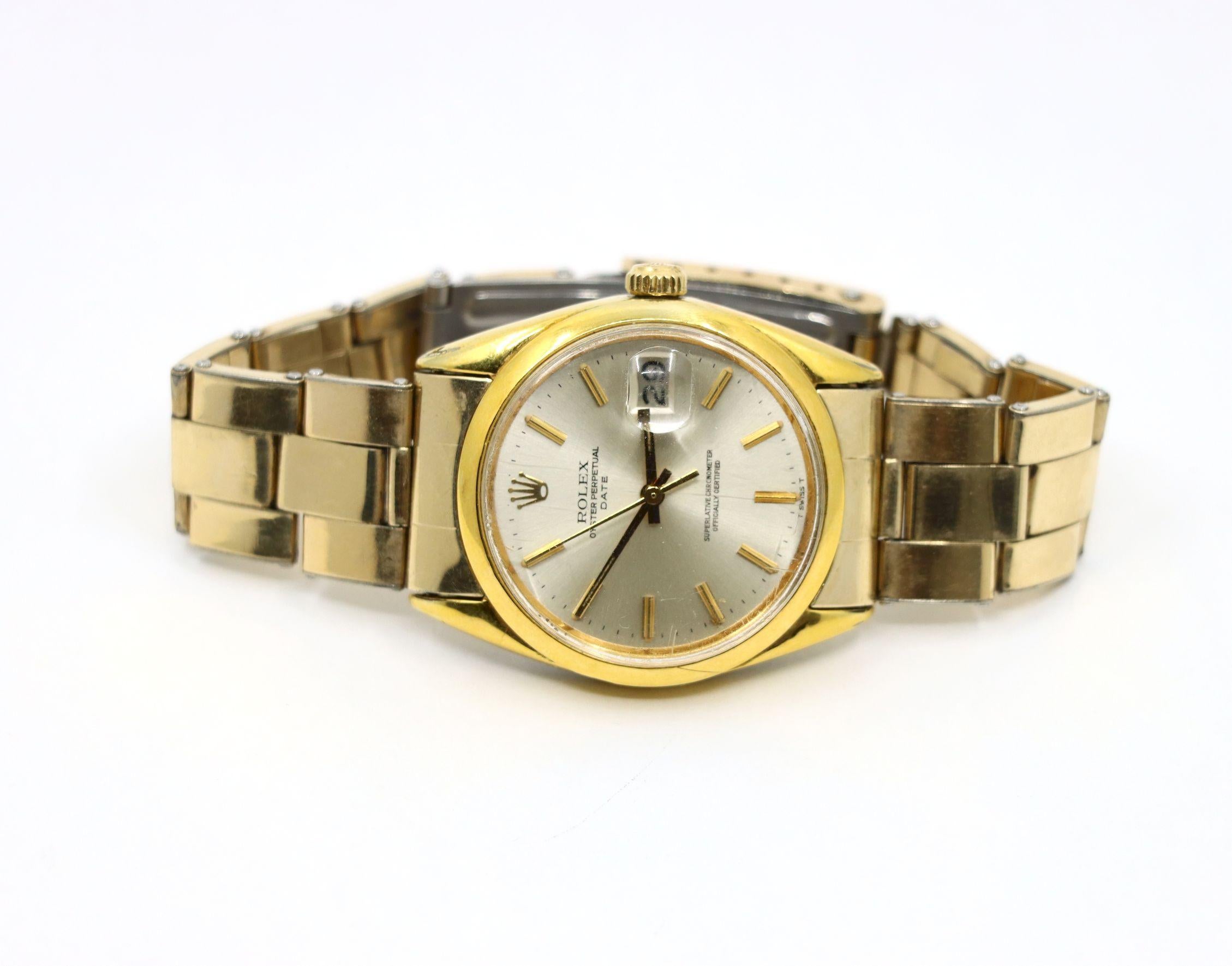 da uomo o donna Rolex Oyster Perpetual Datejust con carica in oro 14 carati in vendita