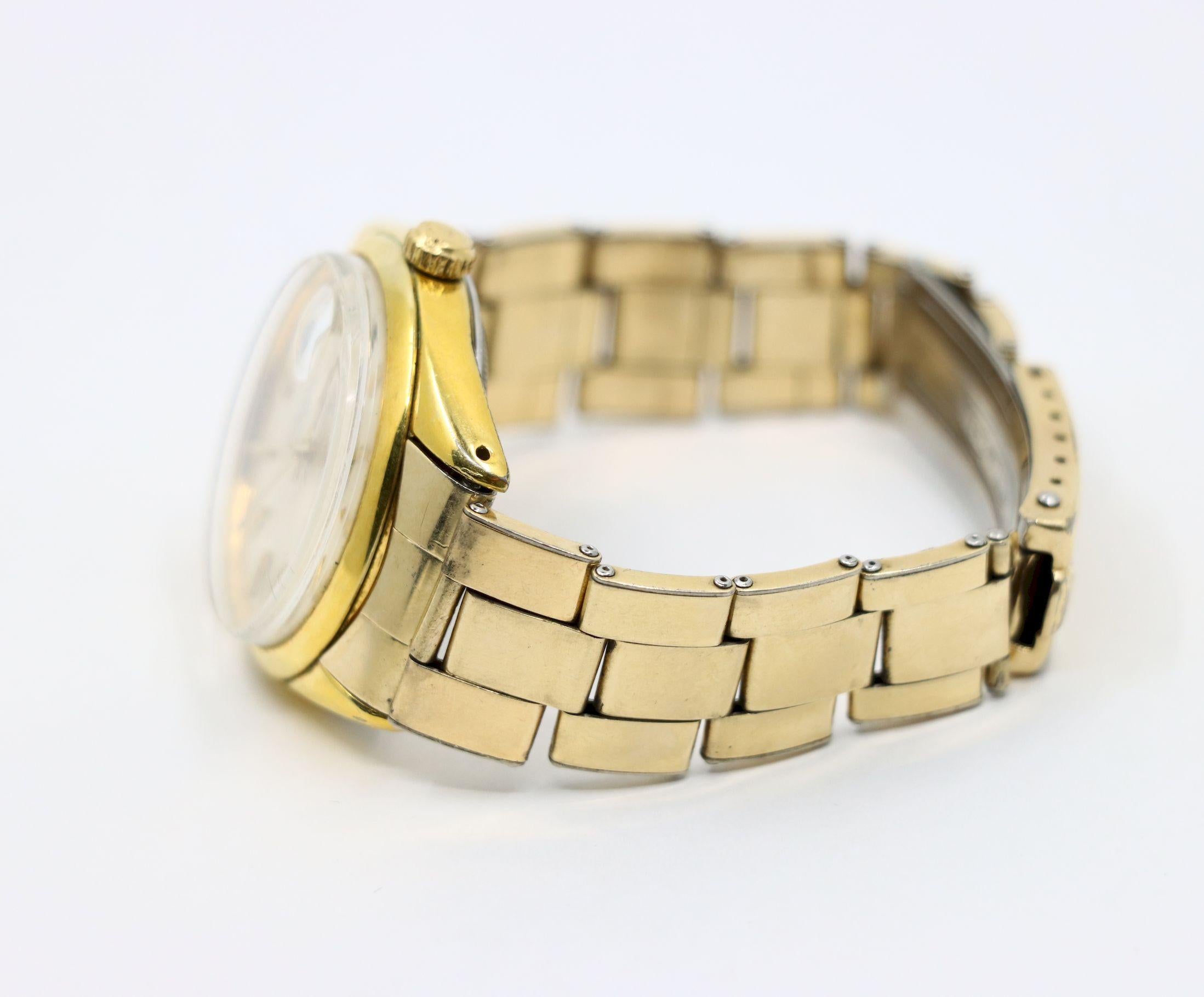 Rolex Oyster Perpetual Datejust con carica in oro 14 carati in vendita 2