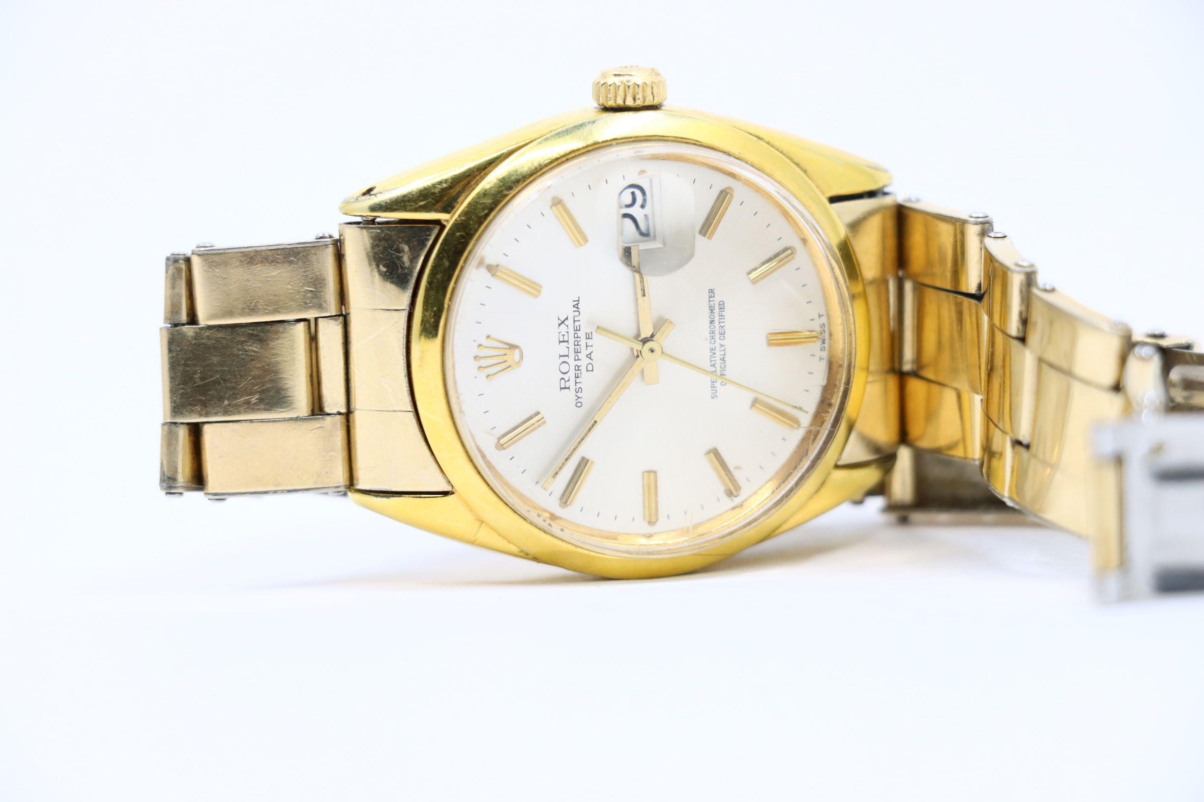 Rolex Oyster Perpetual Datejust con carica in oro 14 carati in vendita 5
