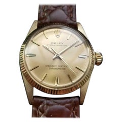Rolex 14K Solid Gold Midsize Oyster Perpetual ref.6551 Automatic c.1966 MS137BRN