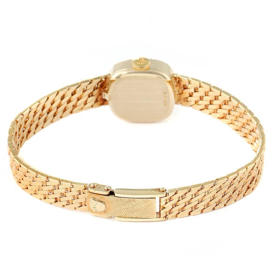 Rolex 14k Yellow Gold Diamond Bezel Vintage Cocktail Ladies Watch For Sale 4