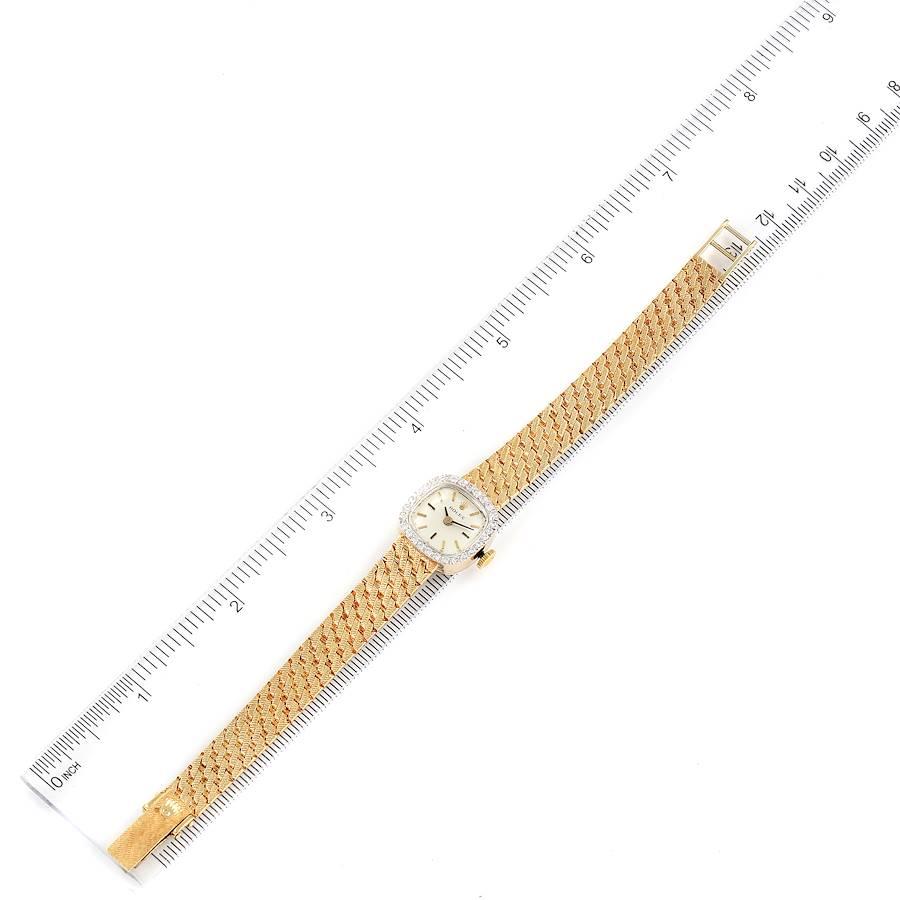 Rolex 14k Yellow Gold Diamond Bezel Vintage Cocktail Ladies Watch For Sale 5