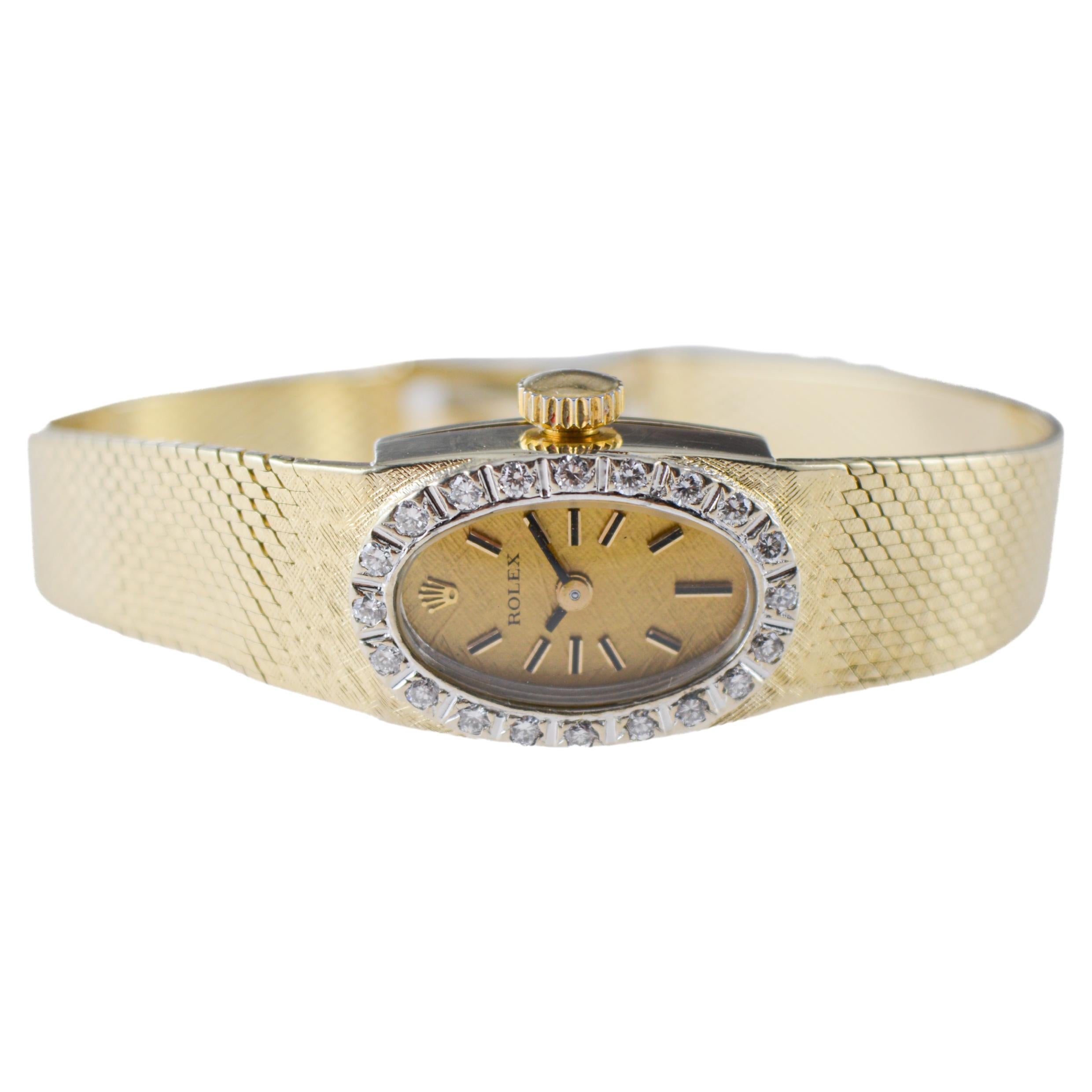 Orologio da donna Rolex con bracciale in oro massiccio 14Kt del 1960 circa con documenti originali 6