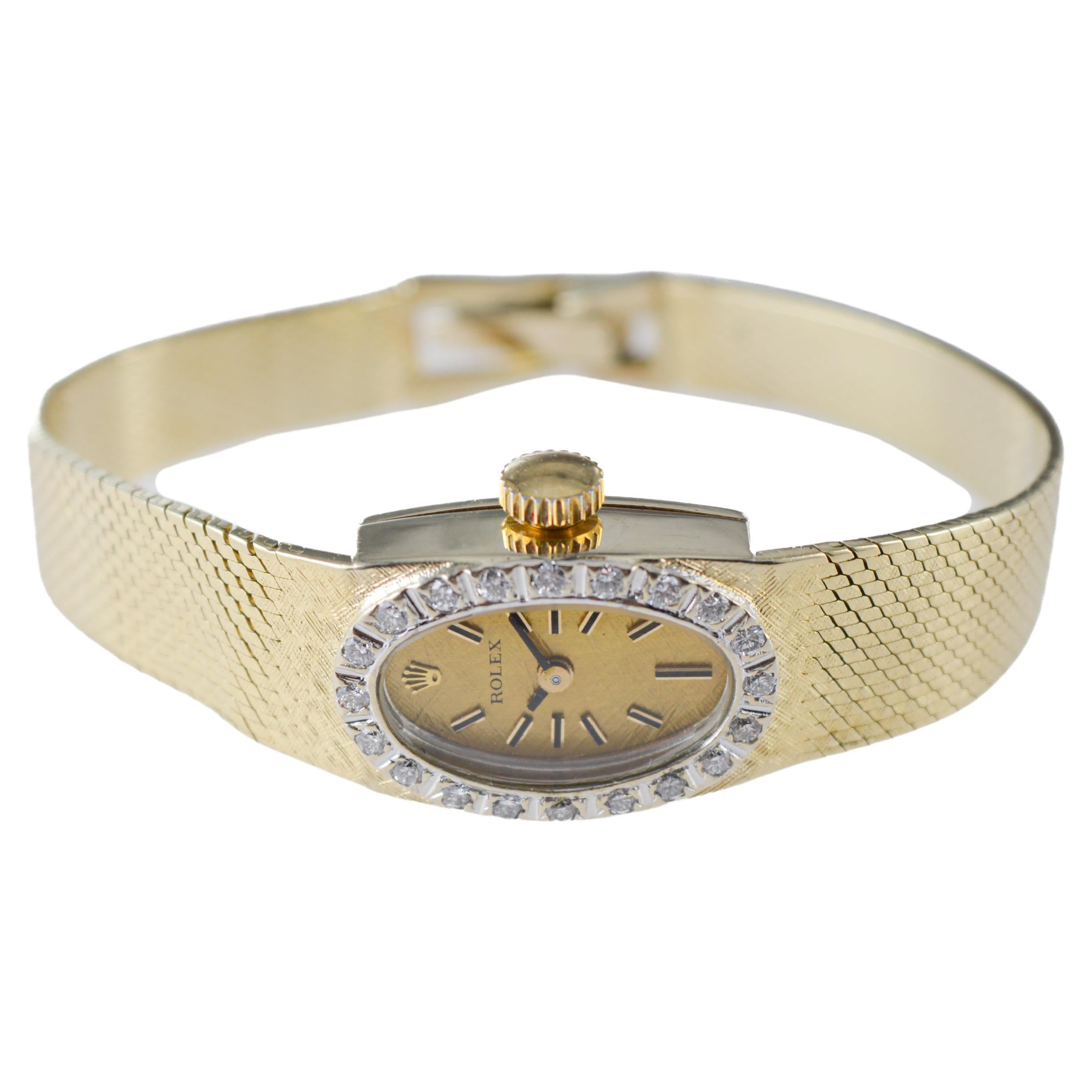 Orologio da donna Rolex con bracciale in oro massiccio 14Kt del 1960 circa con documenti originali 7