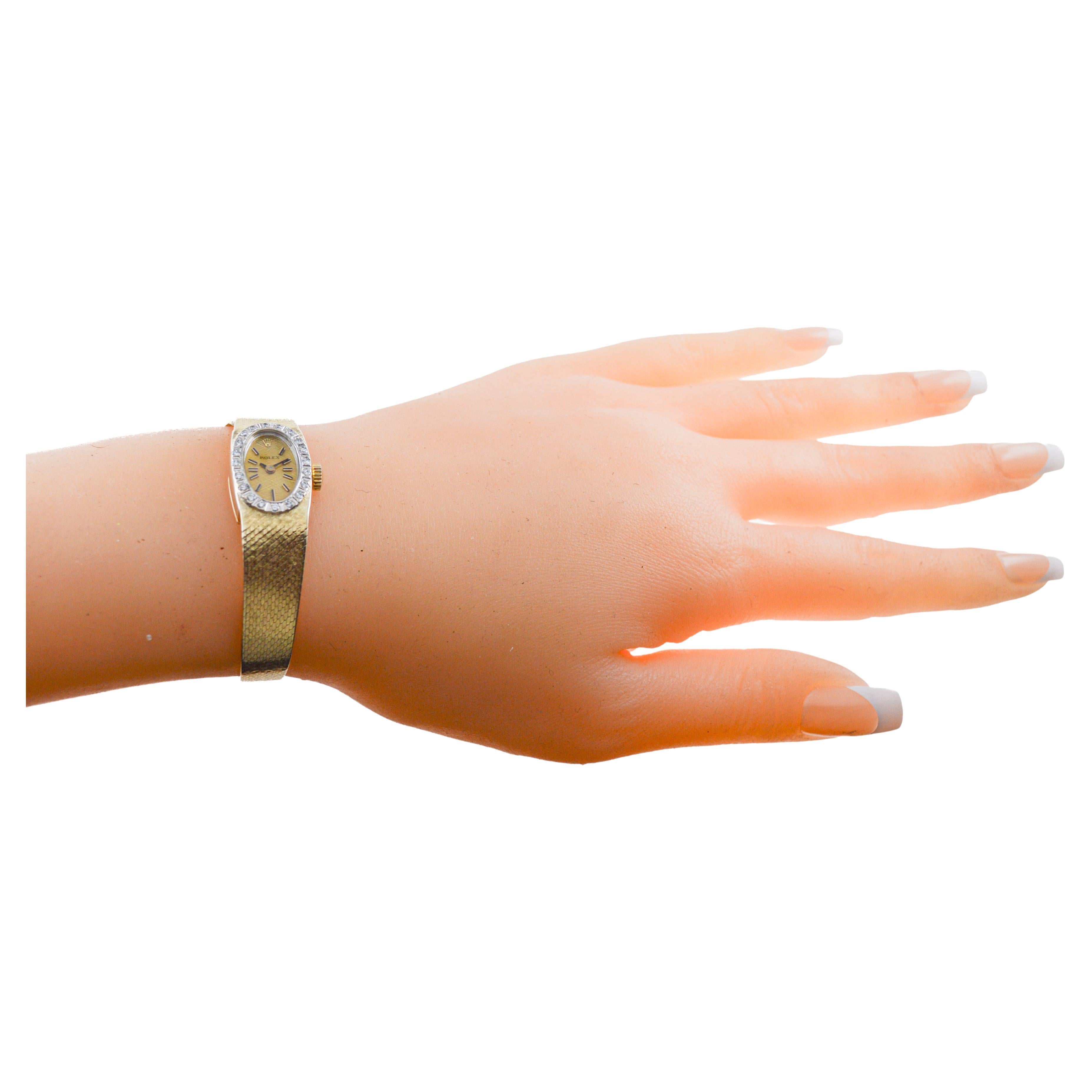 Orologio da donna Rolex con bracciale in oro massiccio 14Kt del 1960 circa con documenti originali In condizioni ottime a Long Beach, CA