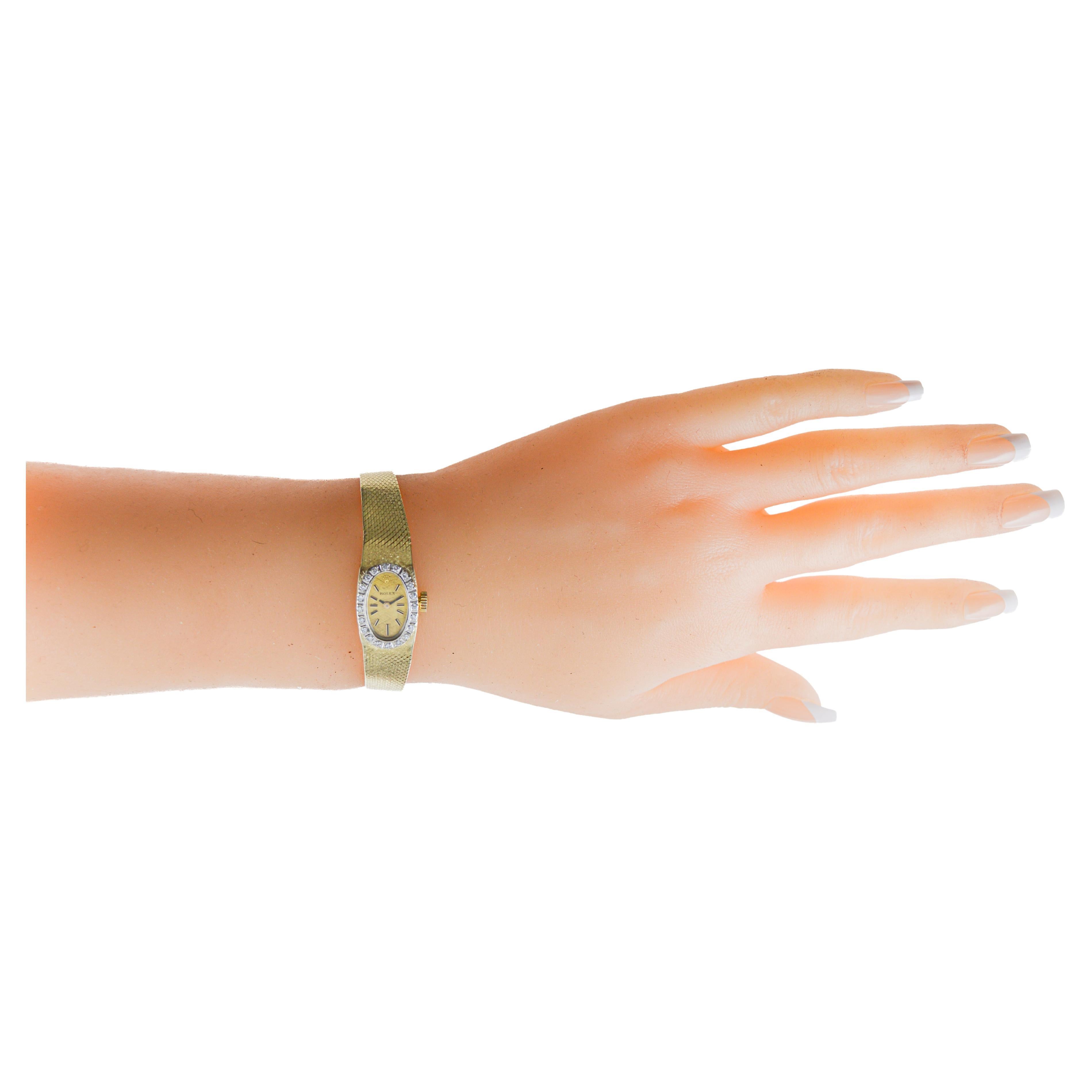 Donna Orologio da donna Rolex con bracciale in oro massiccio 14Kt del 1960 circa con documenti originali