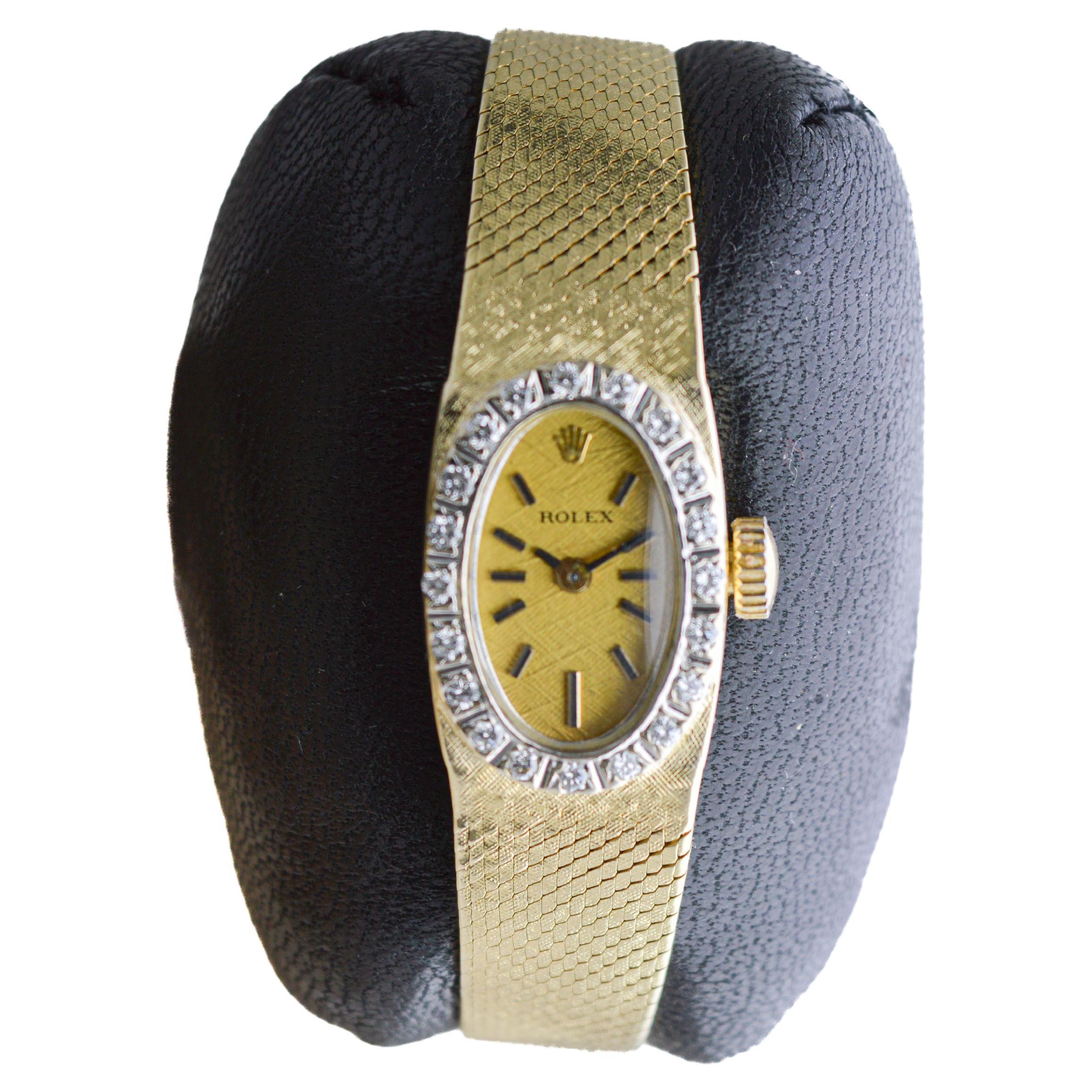 Orologio da donna Rolex con bracciale in oro massiccio 14Kt del 1960 circa con documenti originali 2