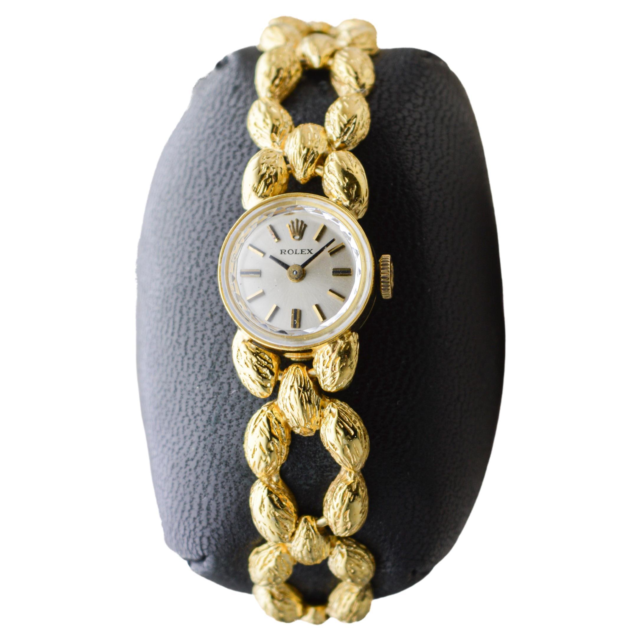 Art Deco Rolex 14Kt Solid Gold Bracelet Watch  For Sale