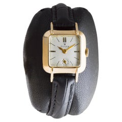 Rolex 14Kt Solid Gold Ladies Art Deco Tank Style Watch circa 1950
s