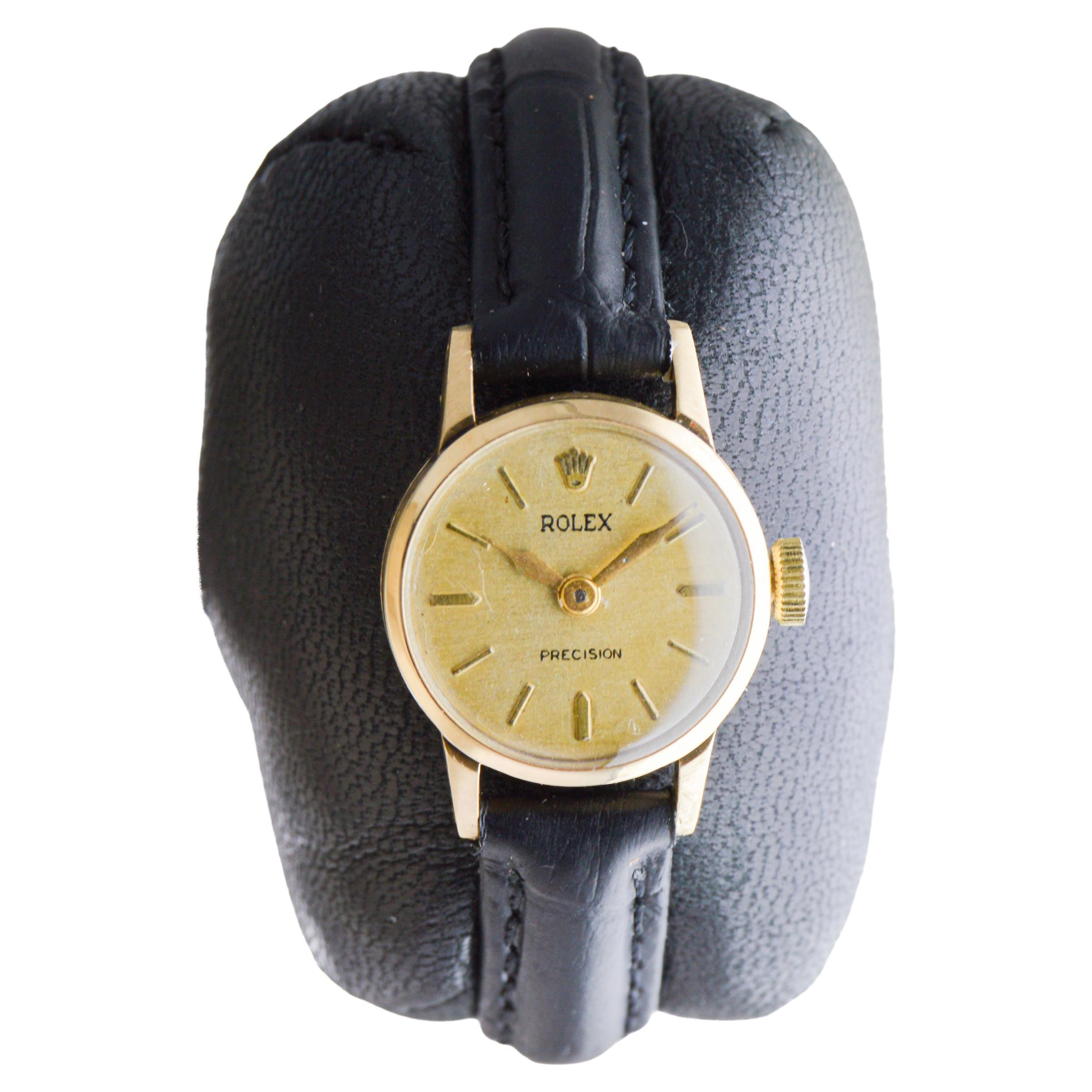 Rolex 14Kt Solid Gold Ladies Art Deco Watch circa 1953