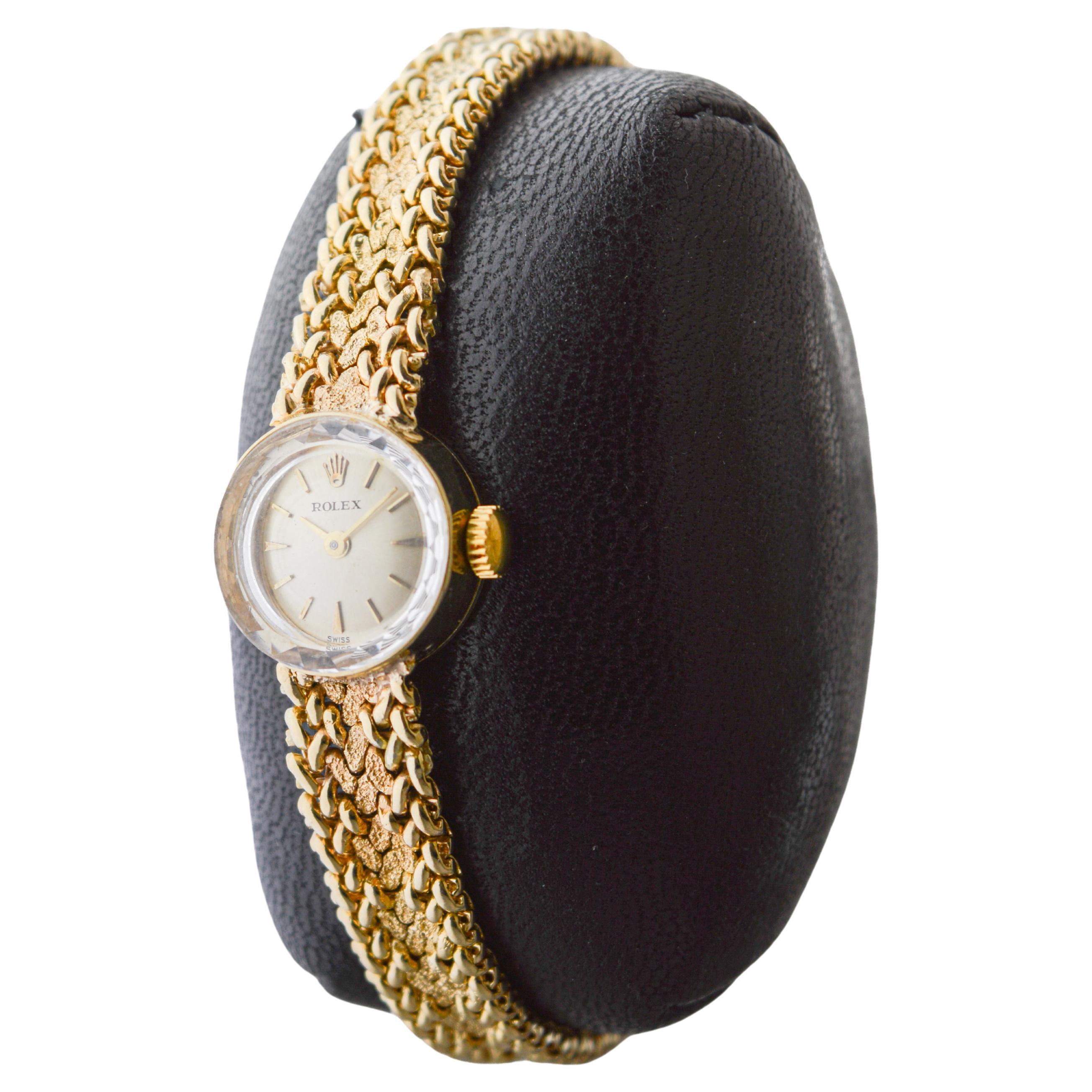  Rolex Bracelet pour dames en or massif 14Kt  Montre circa 1960's Entièrement d'origine Pour femmes 