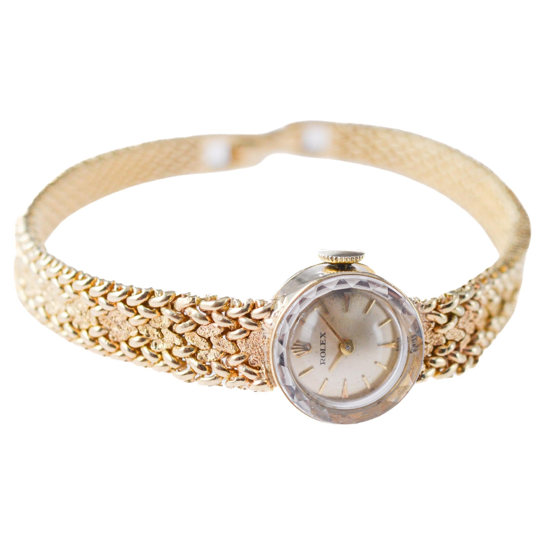 Rolex Bracelet pour dames en or massif 14Kt  Montre circa 1960's Entièrement d'origine 2