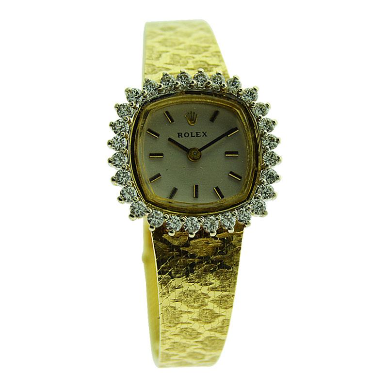 Rolex 14Kt. Solid Gold Ladies Diamond Dress Watch with Box and Papers from 1982