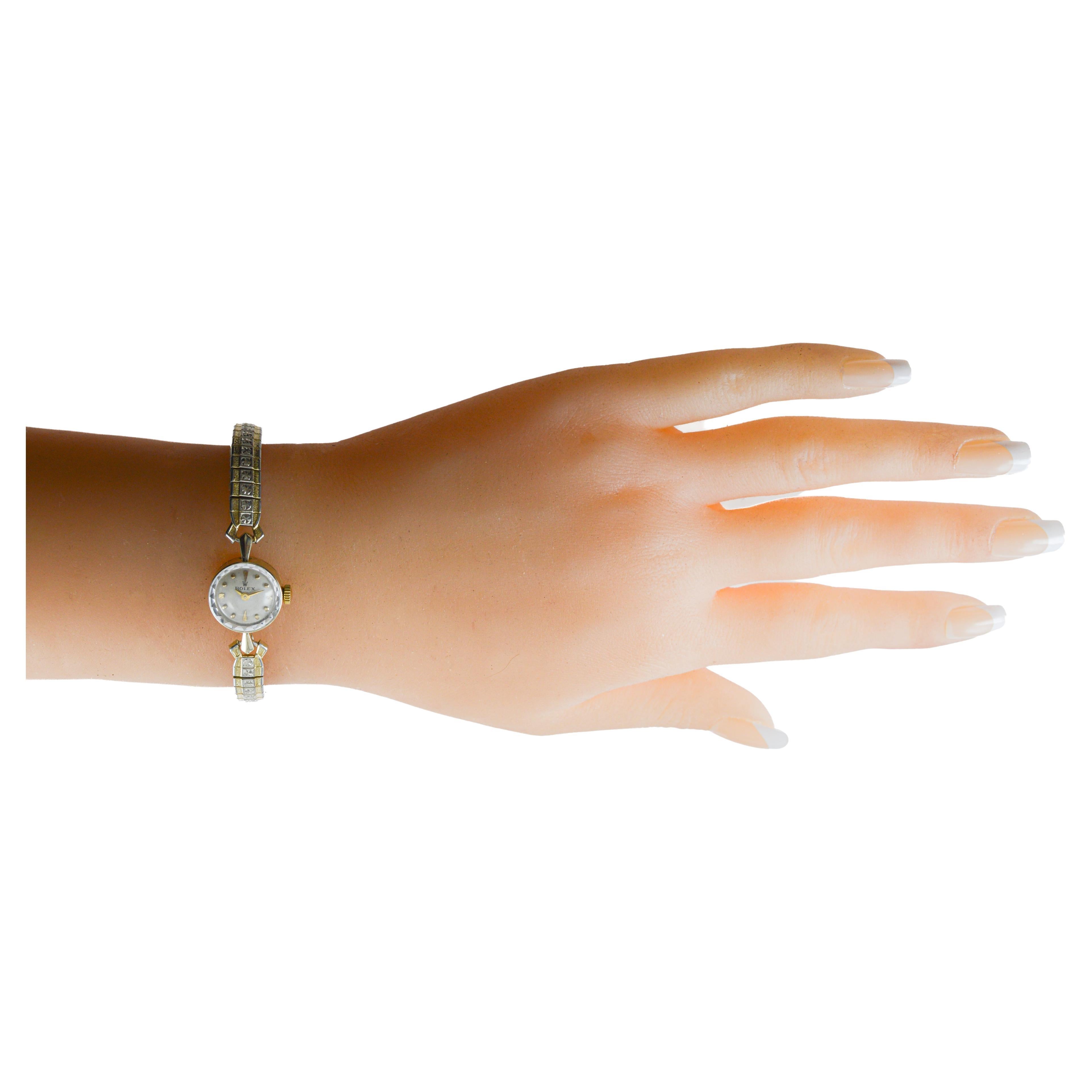 Rolex 14Kt Solid Gold Ladies Dress Watch circa 1960's in vendita 7