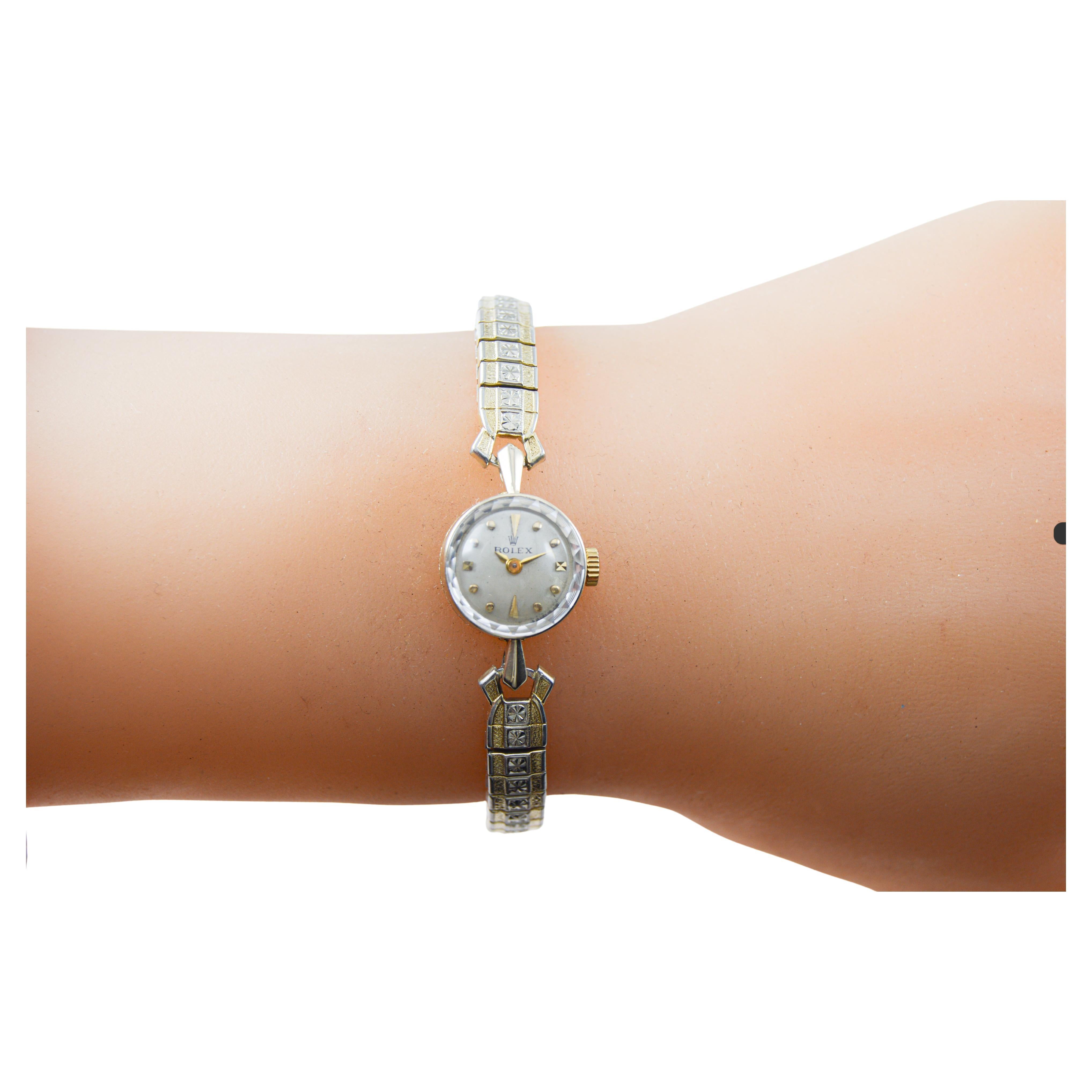 Rolex 14Kt Solid Gold Ladies Dress Watch circa 1960's in vendita 8