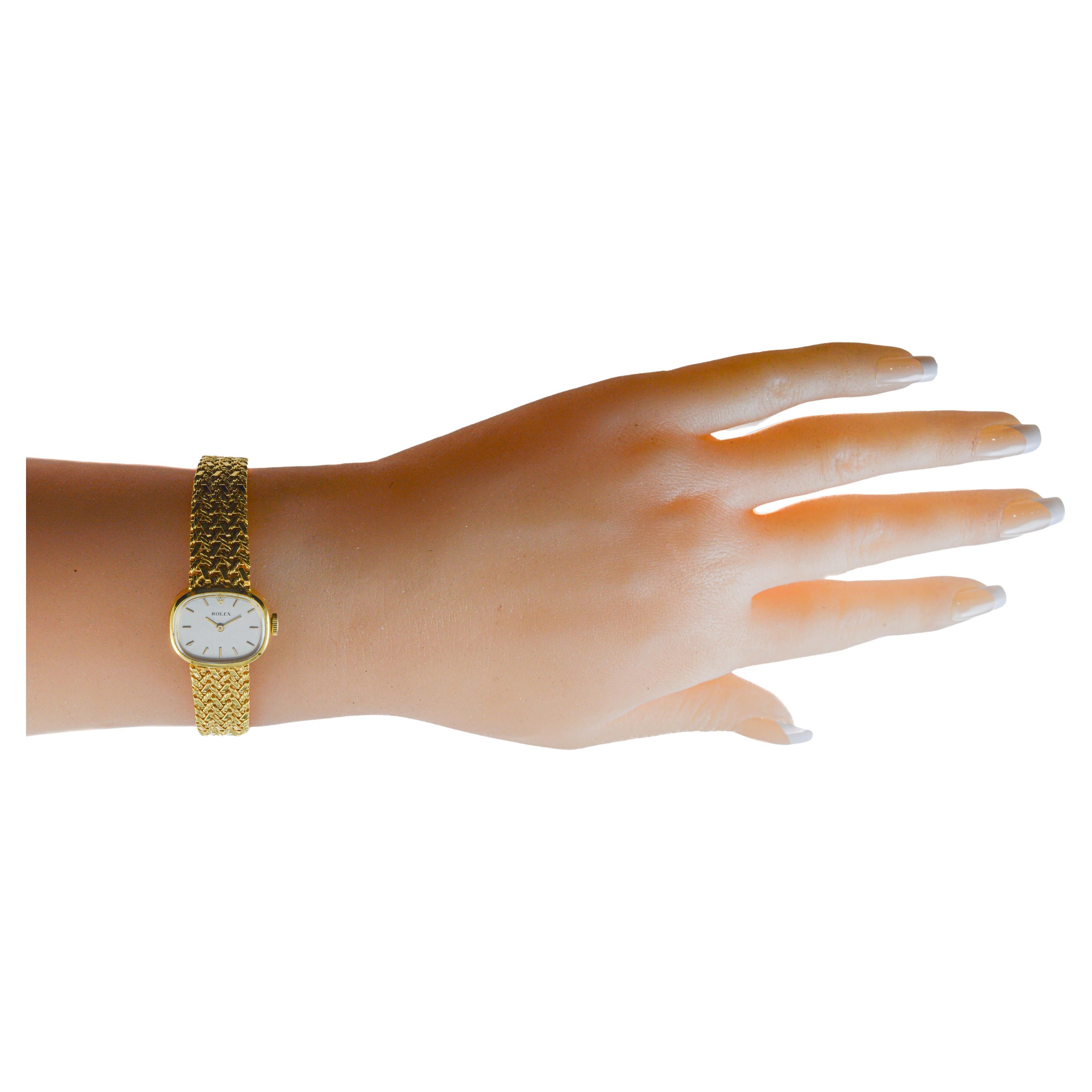 Rolex 14Kt Solid Gold Ladies Dress Watch circa 1960's For Sale 12